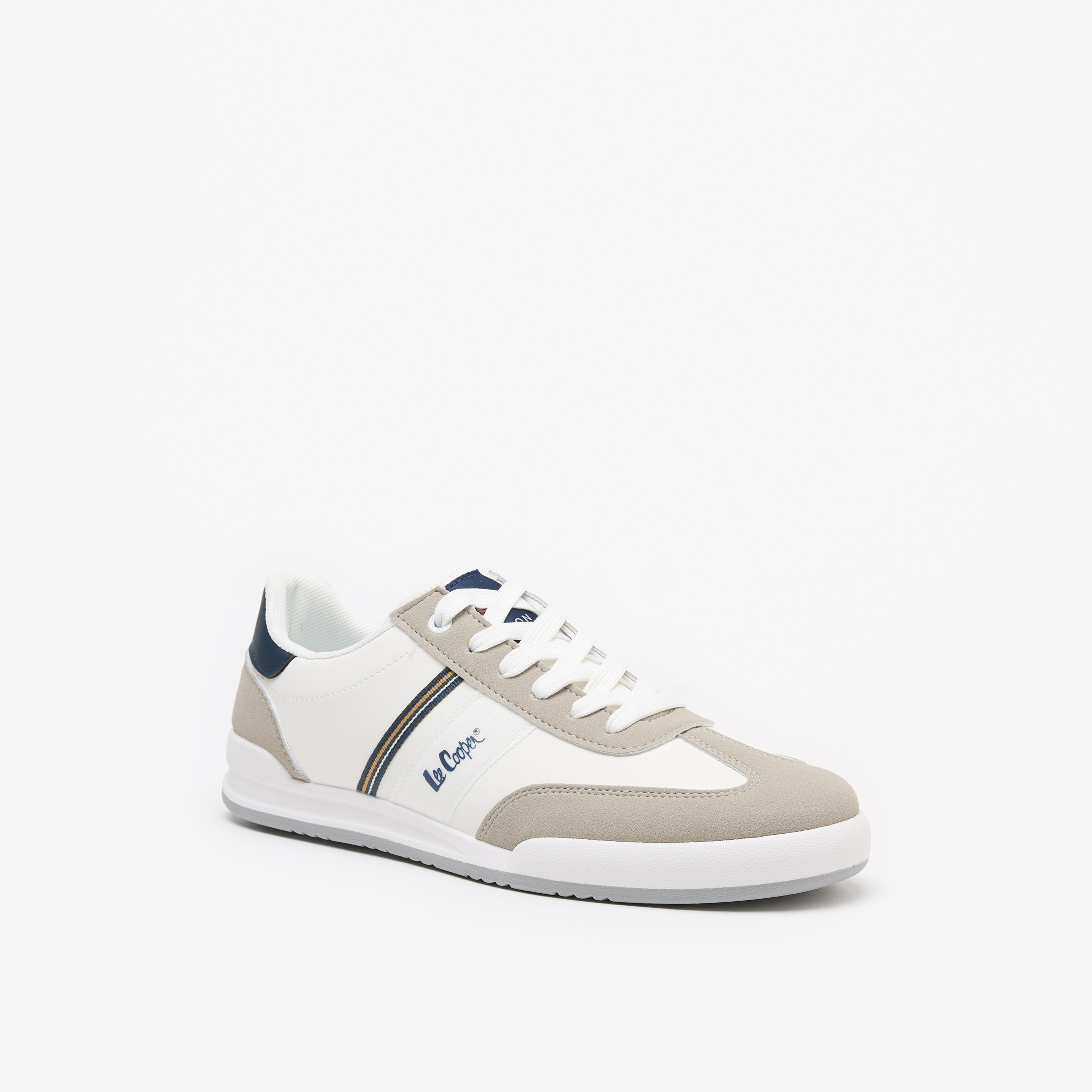 Lee Cooper Men's Panelled Low Ankle Sneakers with Lace-Up Closure-men-shoes-sneakers-image-1