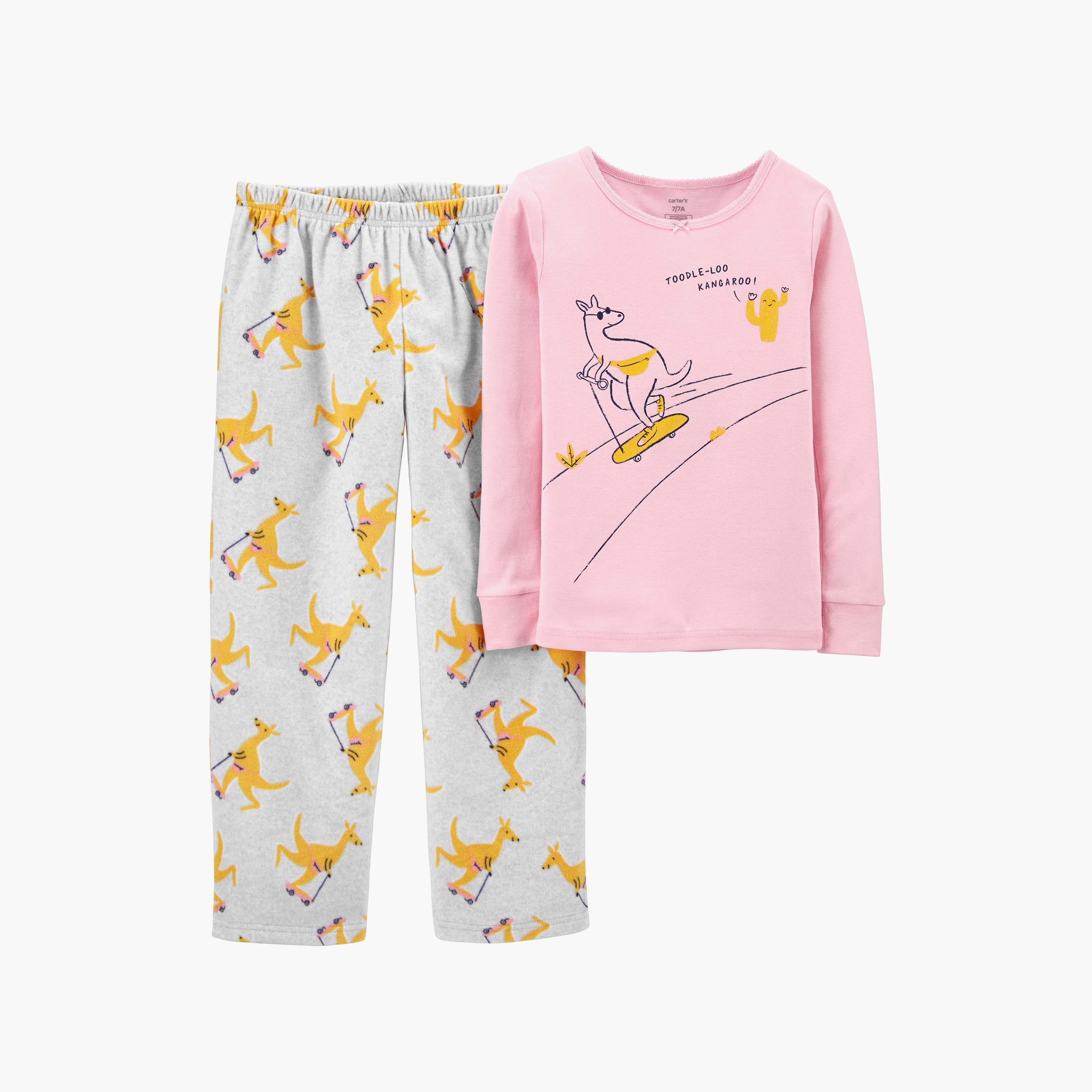 Carter's 2-Piece Flamingo Cotton & Fleece Pajama Set-girls-clothing-nightwear-image-1