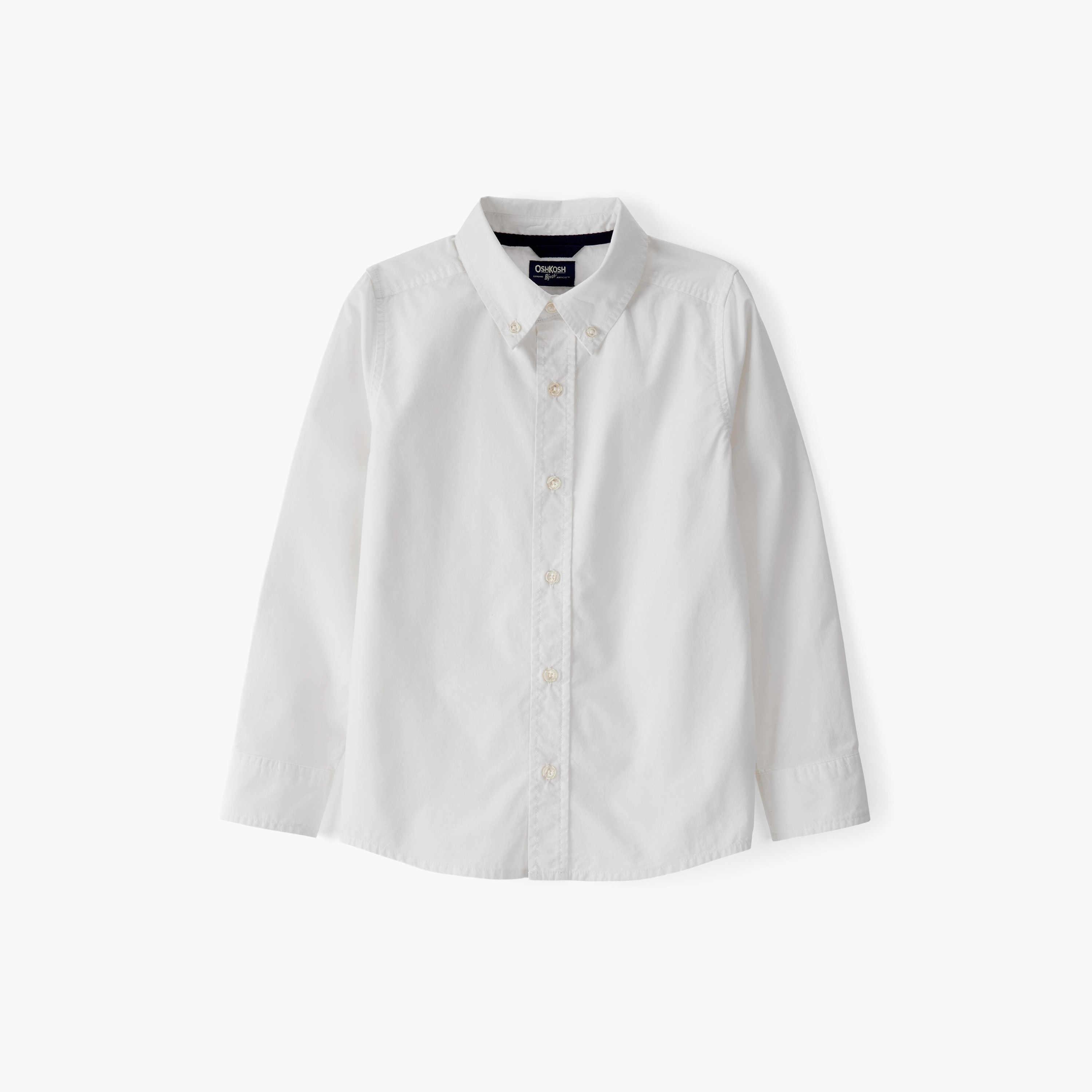 قميص سادة بأكمام طويلة وأزرار أمامية من كارترز-boys-clothing-shirts-image-1