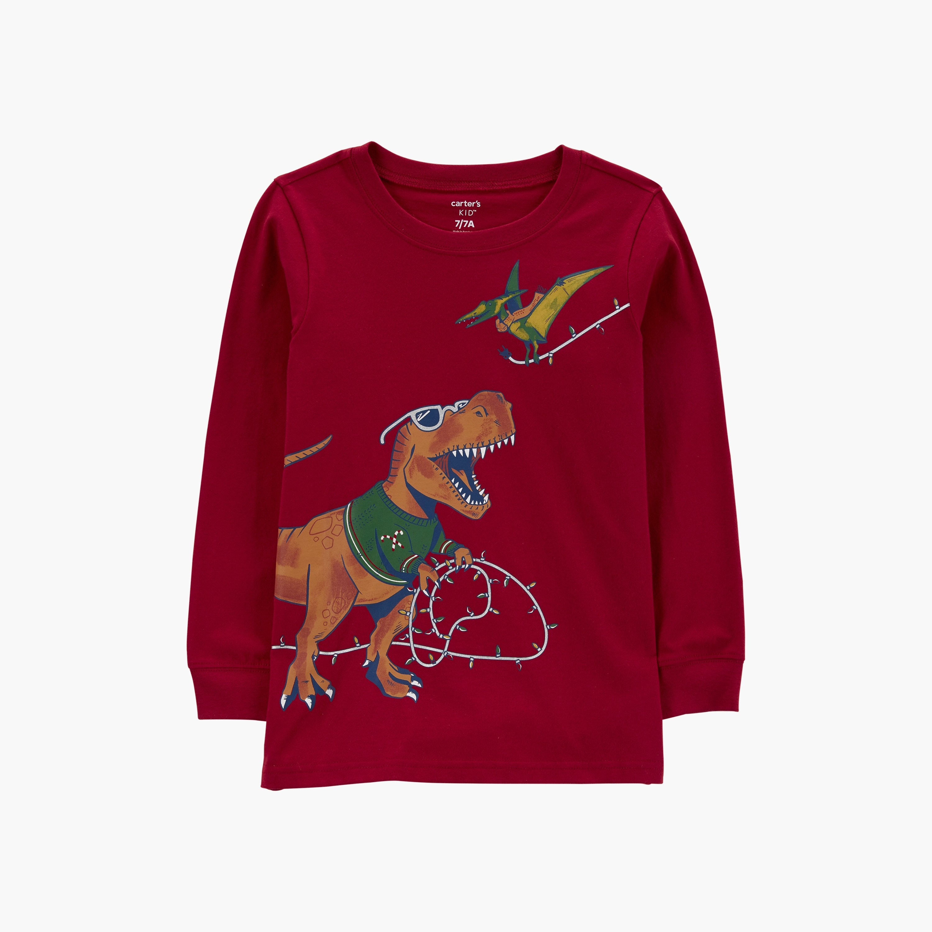 Carter's Dinosaur Christmas Jersey Tee-boys-clothing-tshirtsandpolos-image-1