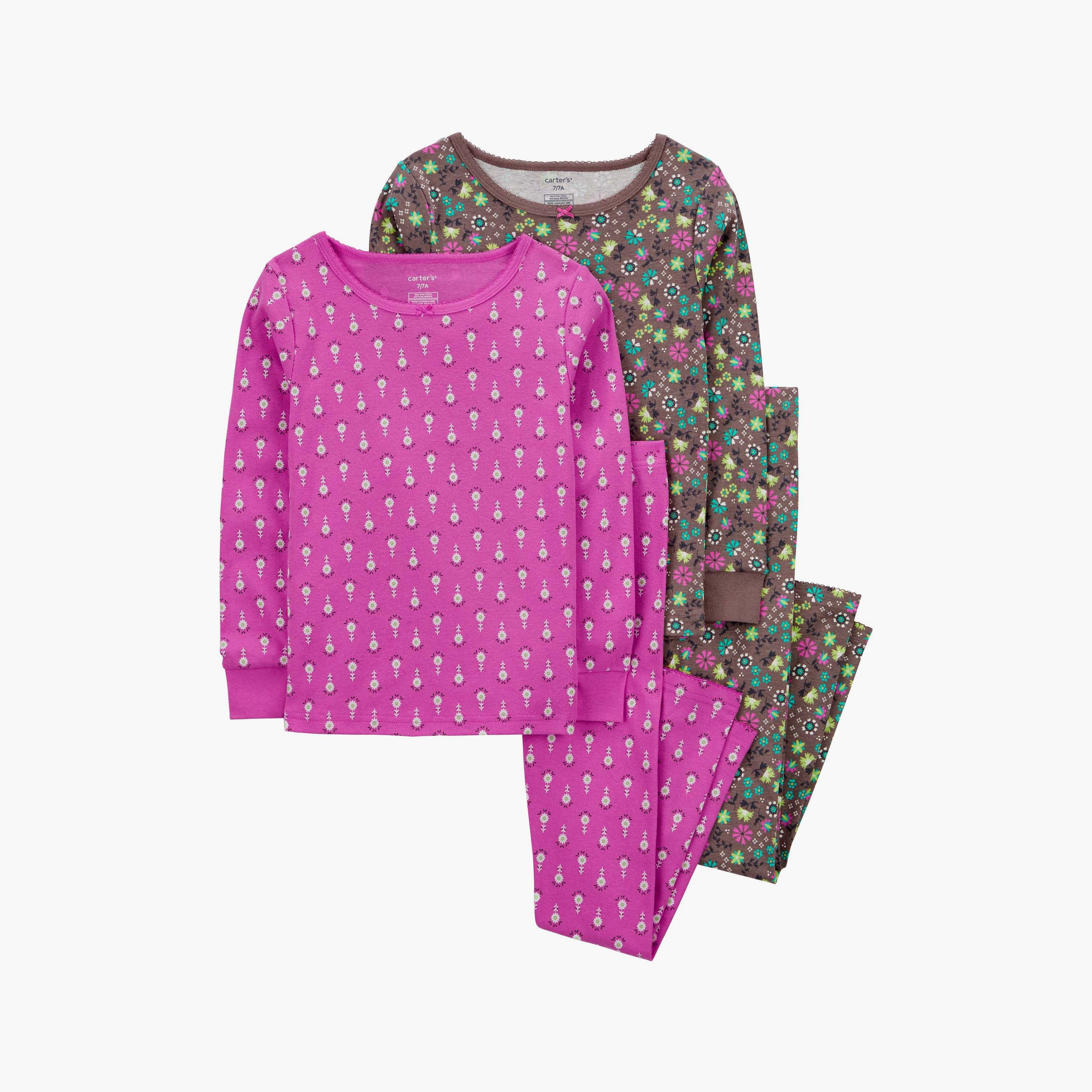 مجموعة بيجامة بطبعة الأزهار المتعددة 4 قطع من كارترز -baby-girls-clothing-multipacks-image-1