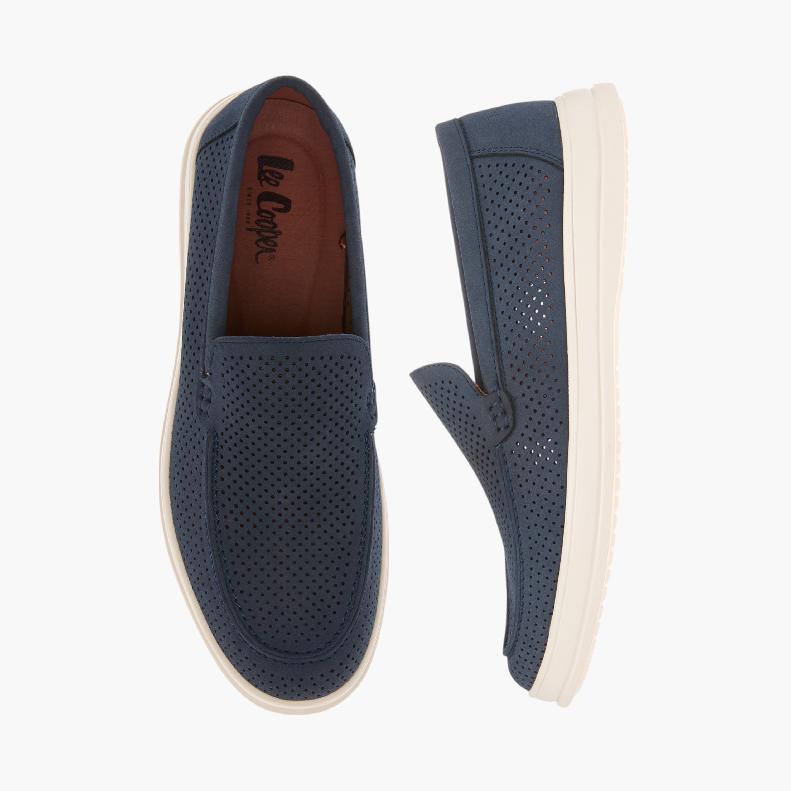 Lee Cooper Men's Perforated Slip-On Loafers-men-shoes-loafersandmoccasins-image-1
