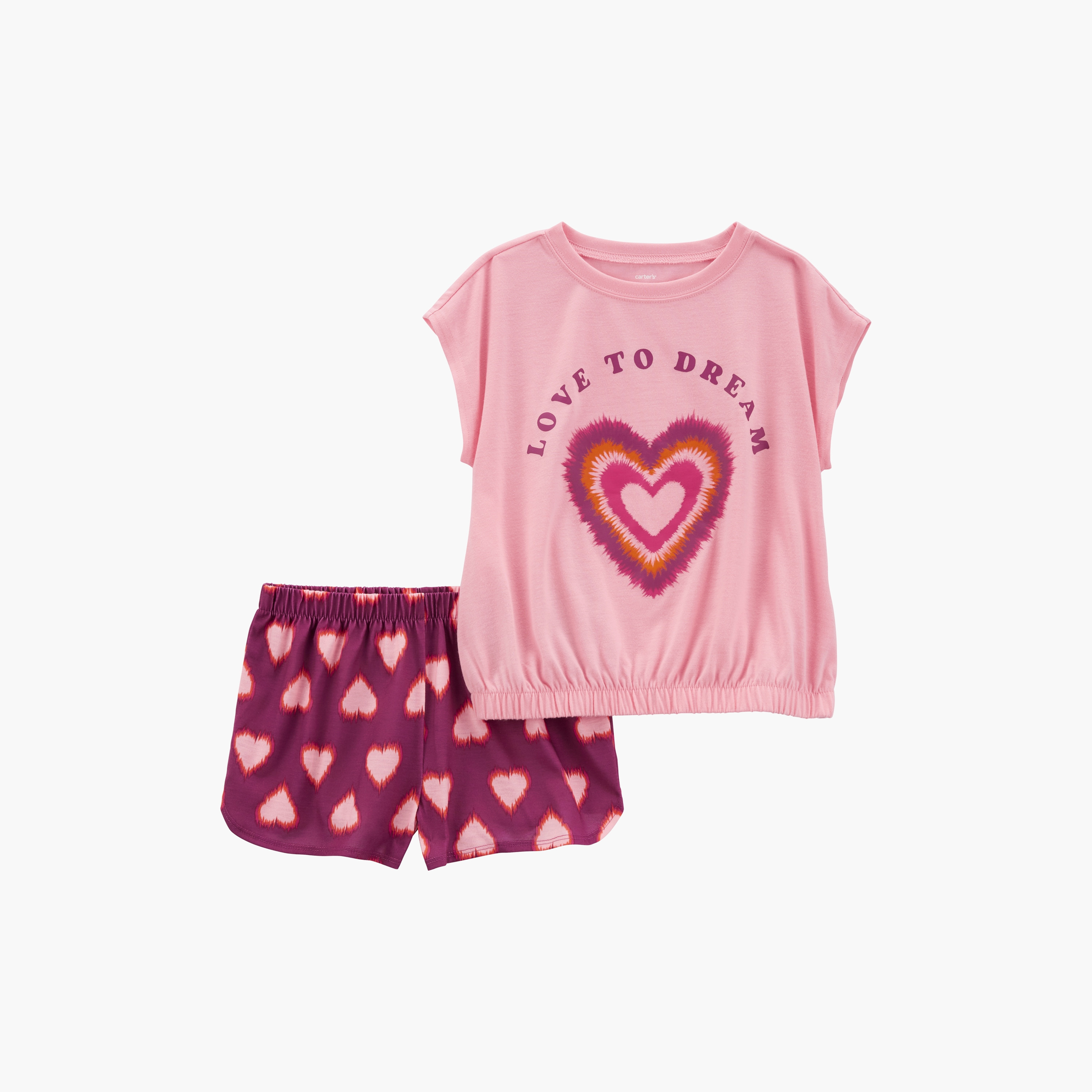 تيشيرت بأكمام كاب مطبوعة قطعتين مع شورت من كارترز-girls-clothing-setsandcoords-image-1