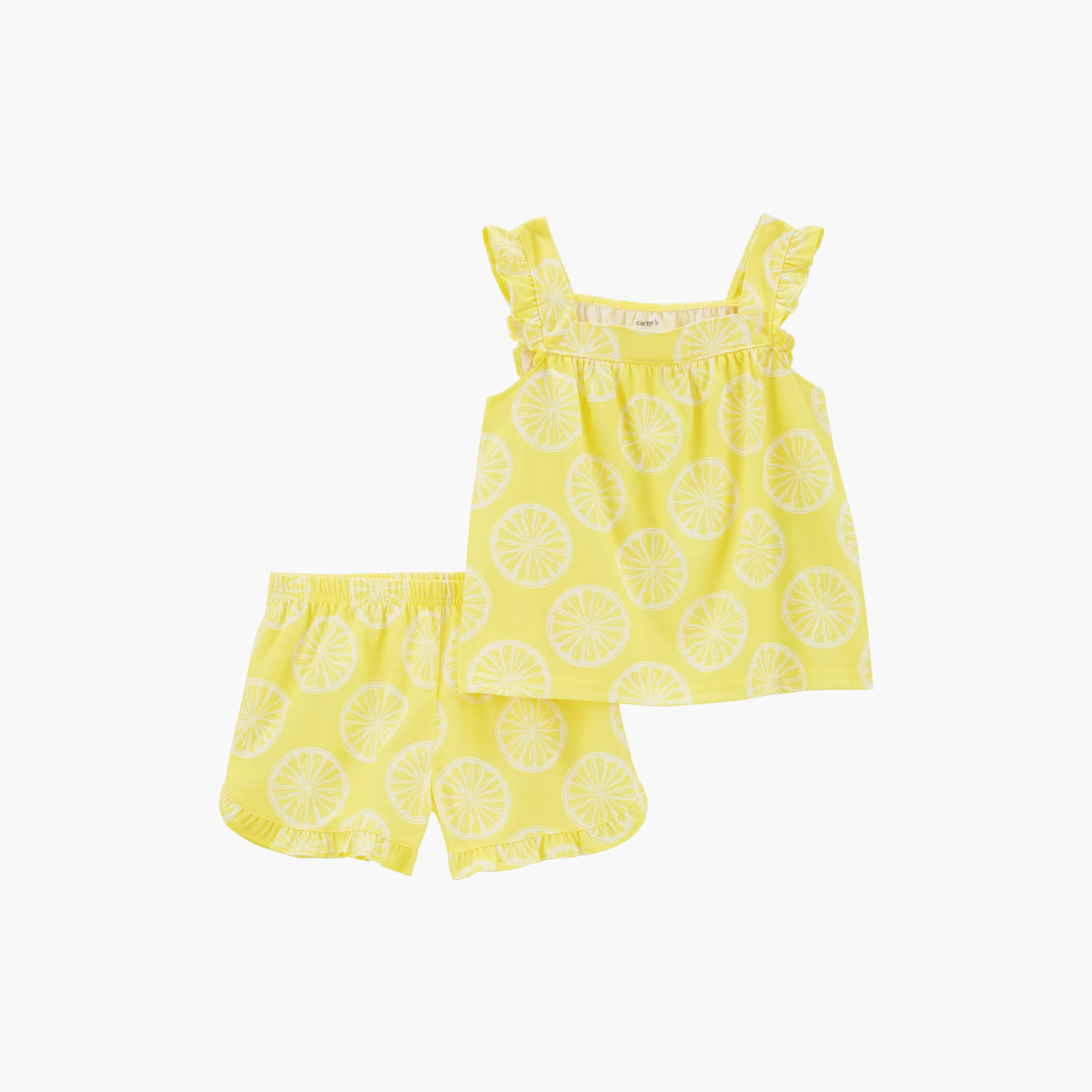 بلوزة بأكمام كاب مطبوعة قطعتين مع شورت من كارترز-girls-clothing-setsandcoords-image-1