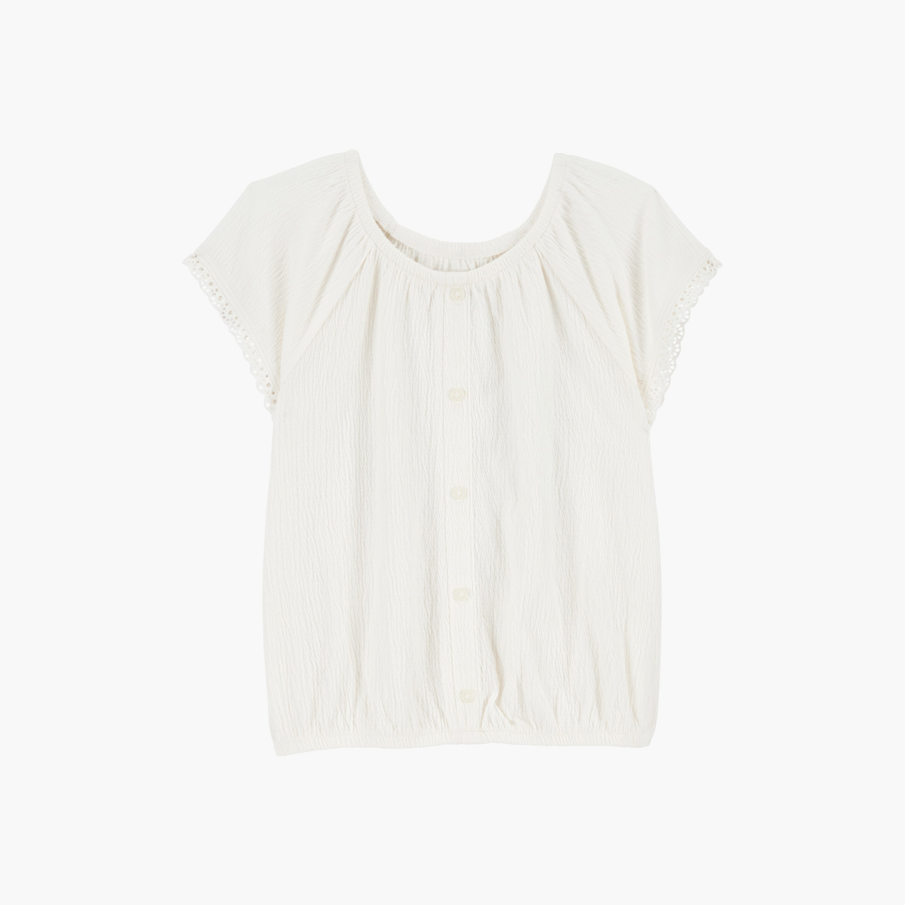 بلوزة سادة بأكمام قصيرة من كارترز-girls-clothing-blousesandshirts-image-1