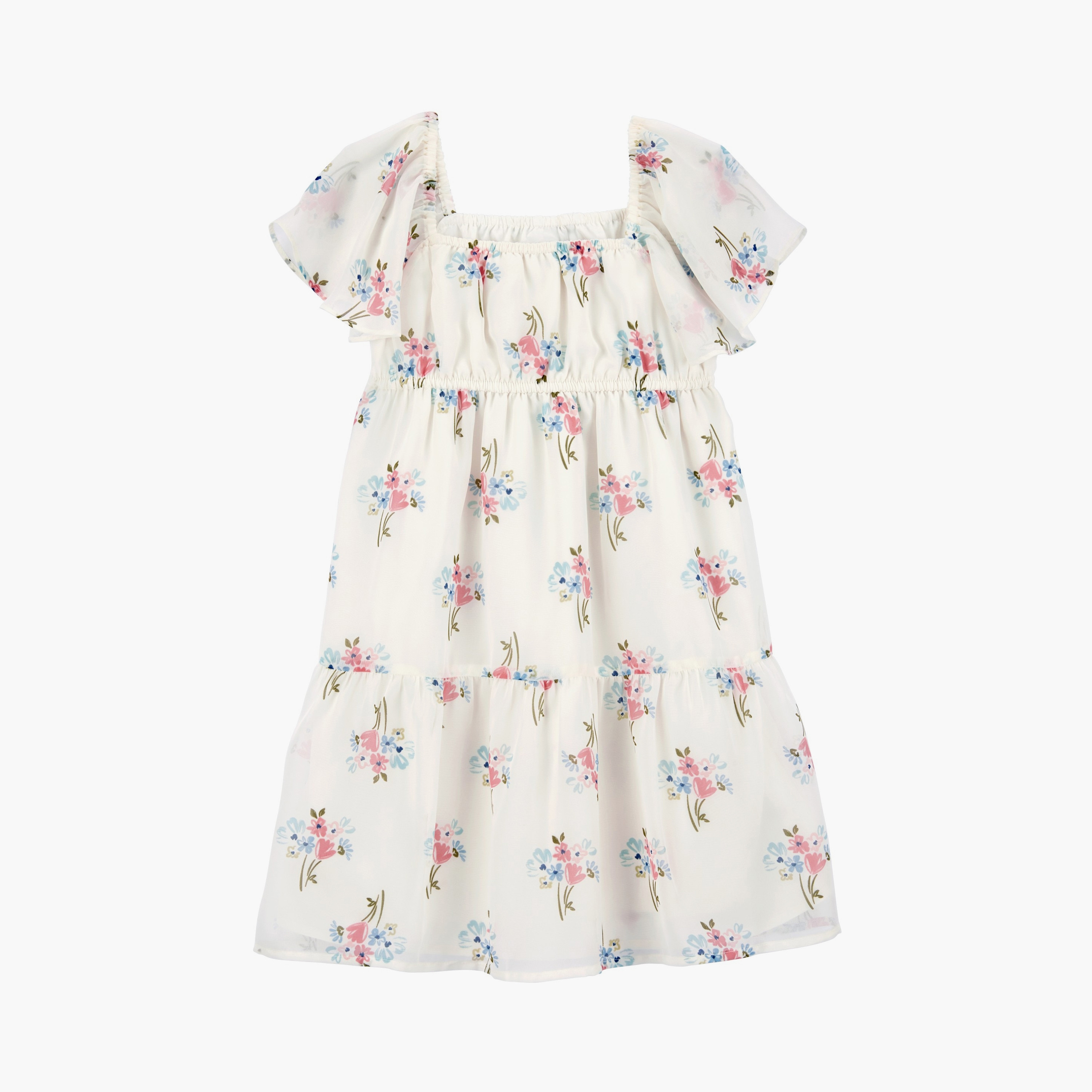فستان بأكمام قصيرة مطبوع عليه زهور من كارترز-girls-clothing-dressesandjumpsuits-image-1