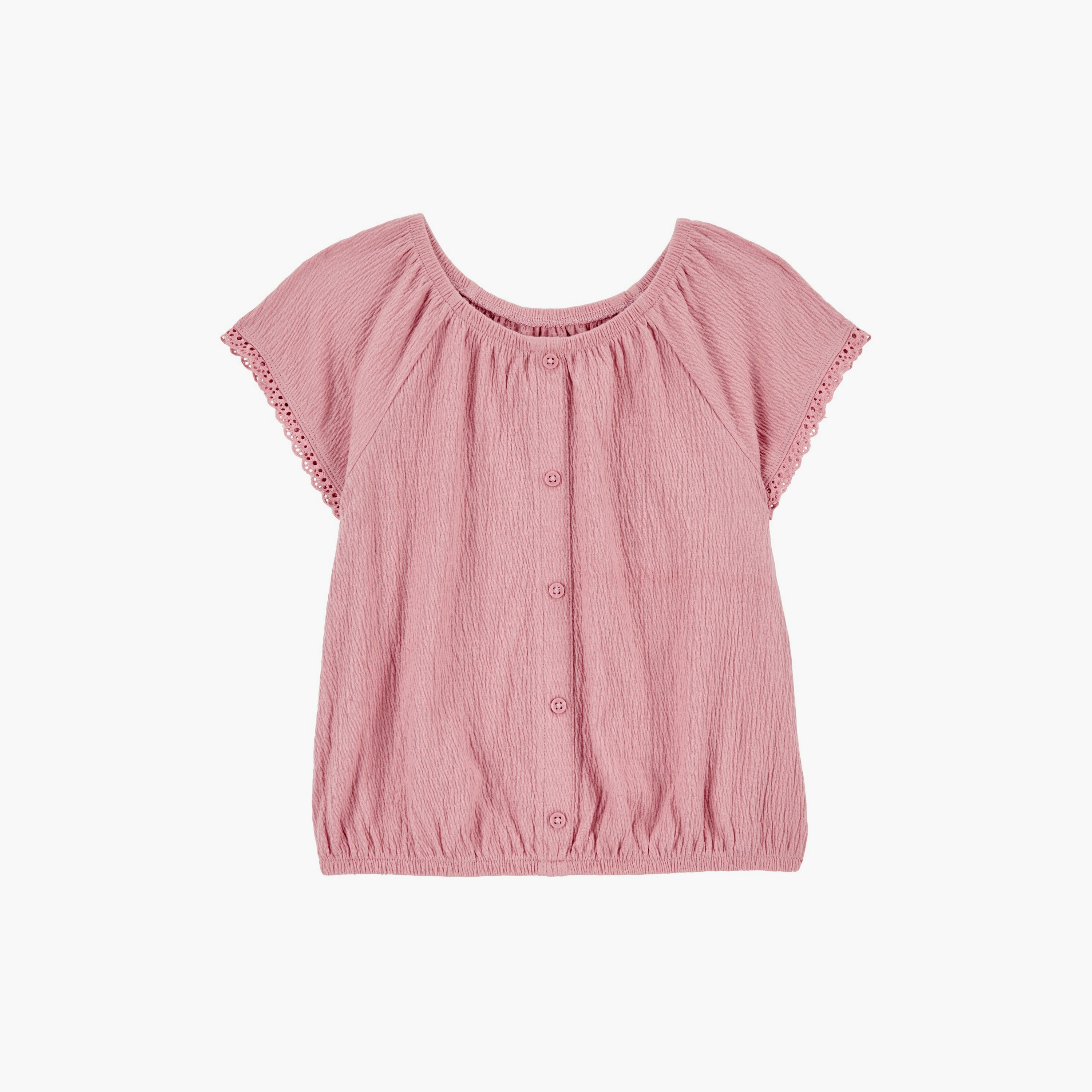 بلوزة سادة بأكمام قصيرة من كارترز-girls-clothing-blousesandshirts-image-1