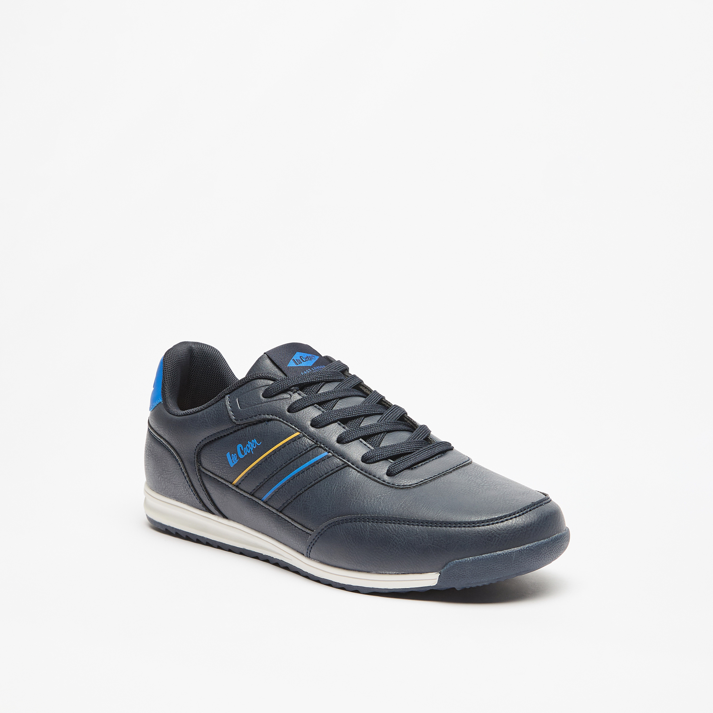 Lee Cooper Men's Logo Detail Sneakers with Lace-Up Closure-men-shoes-sneakers-image-1