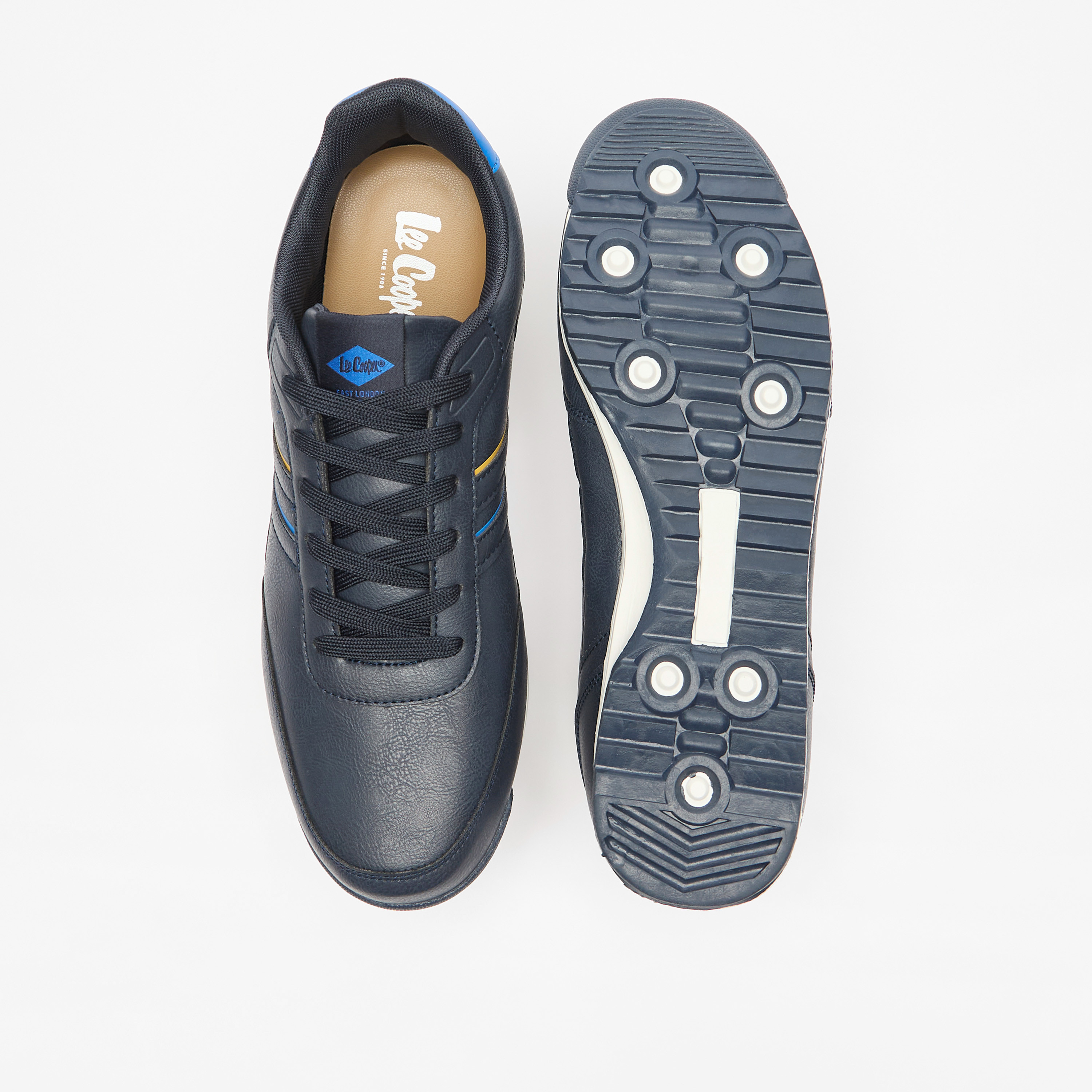 Lee Cooper Men's Logo Detail Sneakers with Lace-Up Closure-men-shoes-sneakers-image-4