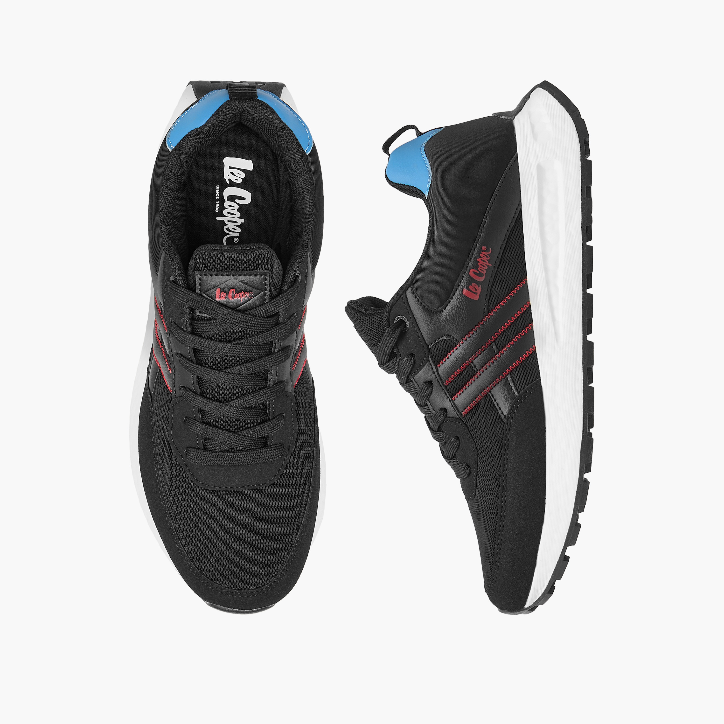 Lee Cooper Mens' Panelled Lace-Up Sneakers-men-shoes-sneakers-image-1