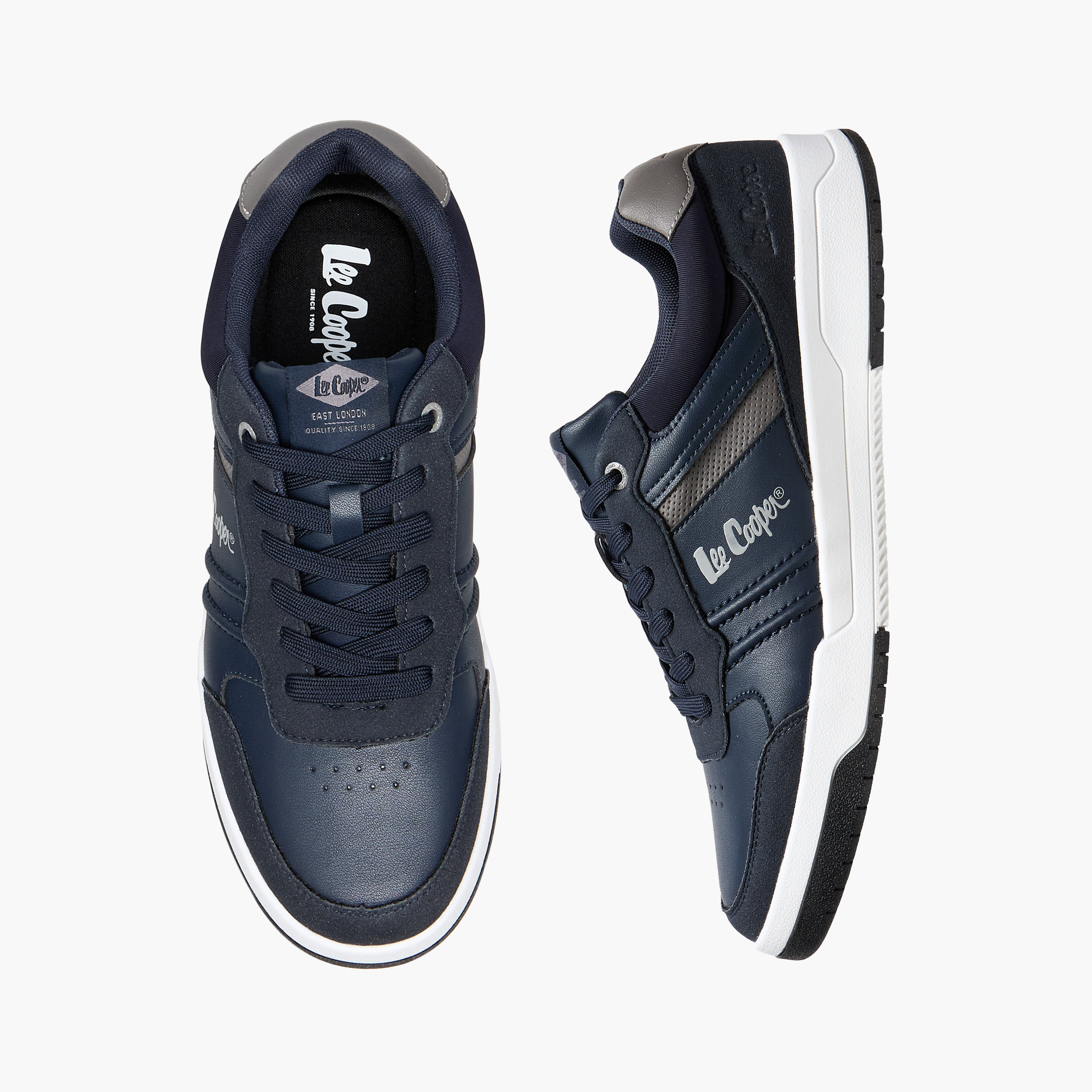 Lee Cooper Men Panelled Lace-Up Sneakers-men-shoes-sneakers-image-1