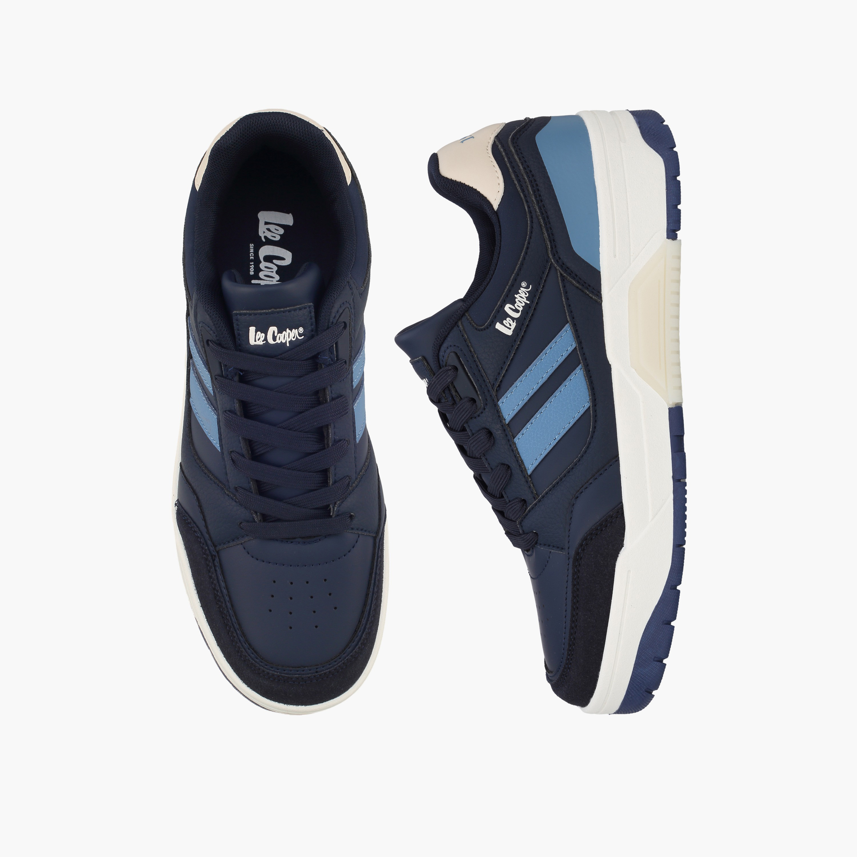 Lee Cooper Men Striped Lace-Up Ankle Sneakers-men-shoes-sneakers-image-1