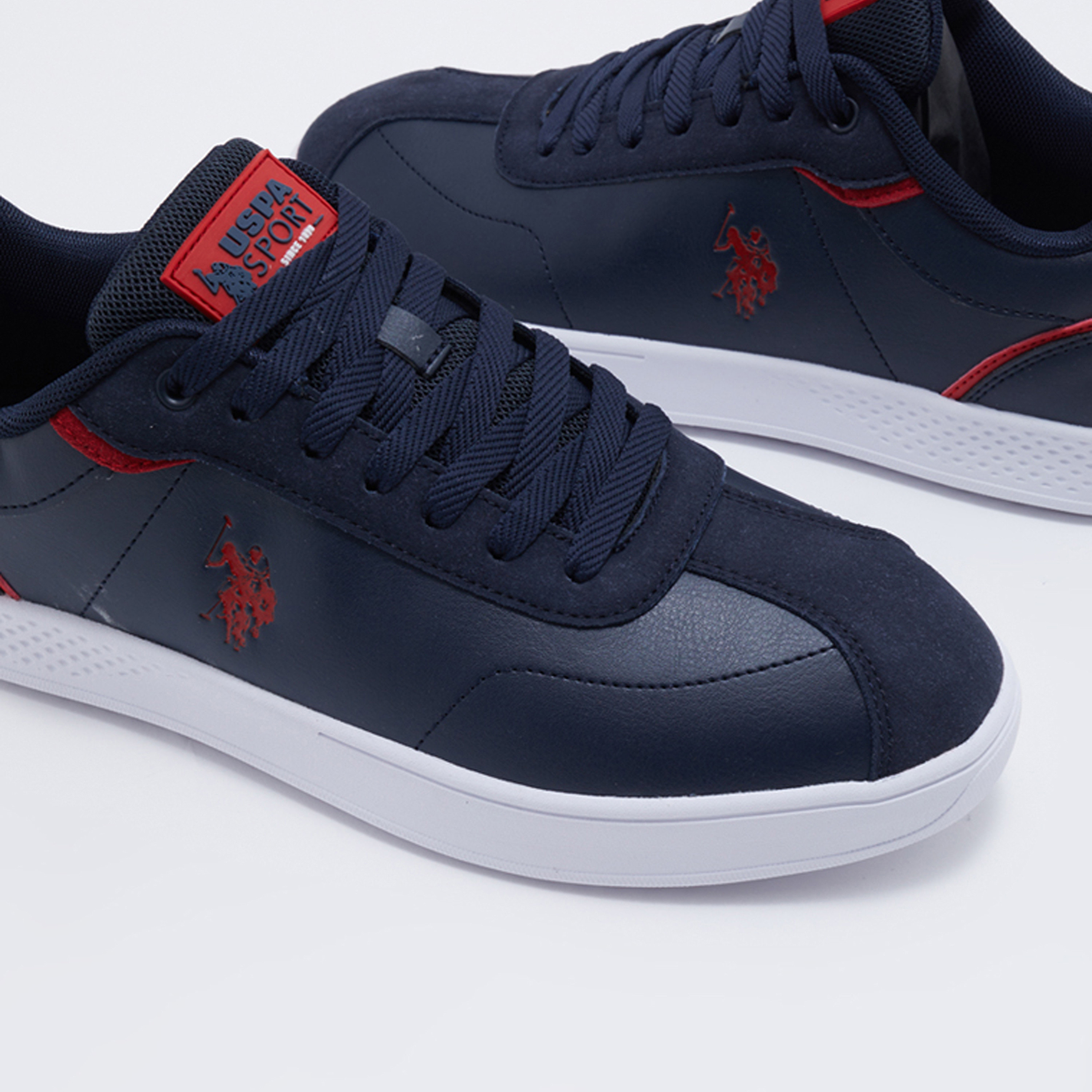 يو اس. بولو أسن حذاء رياضي منخفض بأربطة للرجال ابيض 3W BASEL 3PR WHITE | OE-men-shoes-sneakers-image-8