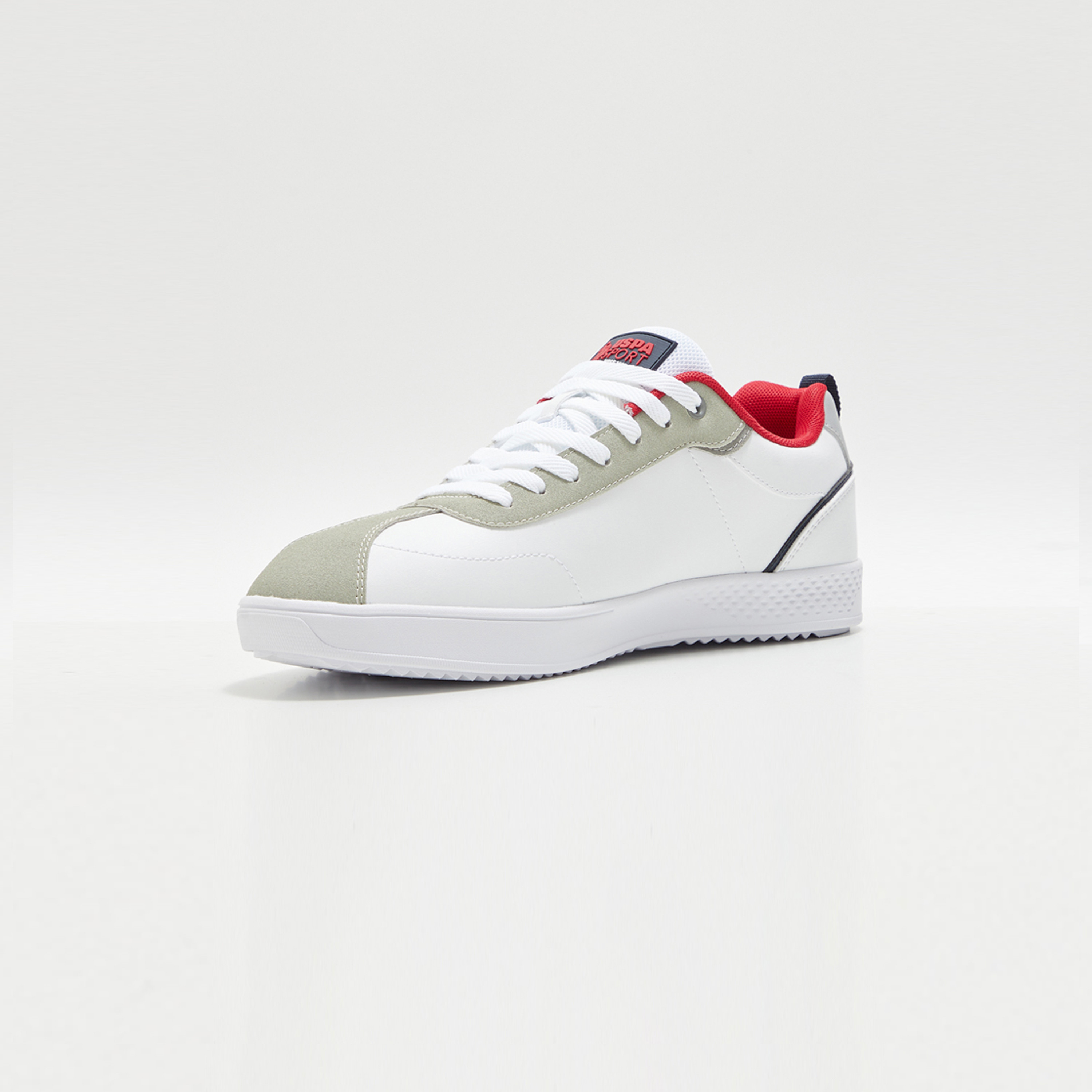 يو اس. بولو أسن حذاء رياضي منخفض بأربطة للرجال ابيض 3W BASEL 3PR WHITE | OE-men-shoes-sneakers-image-2