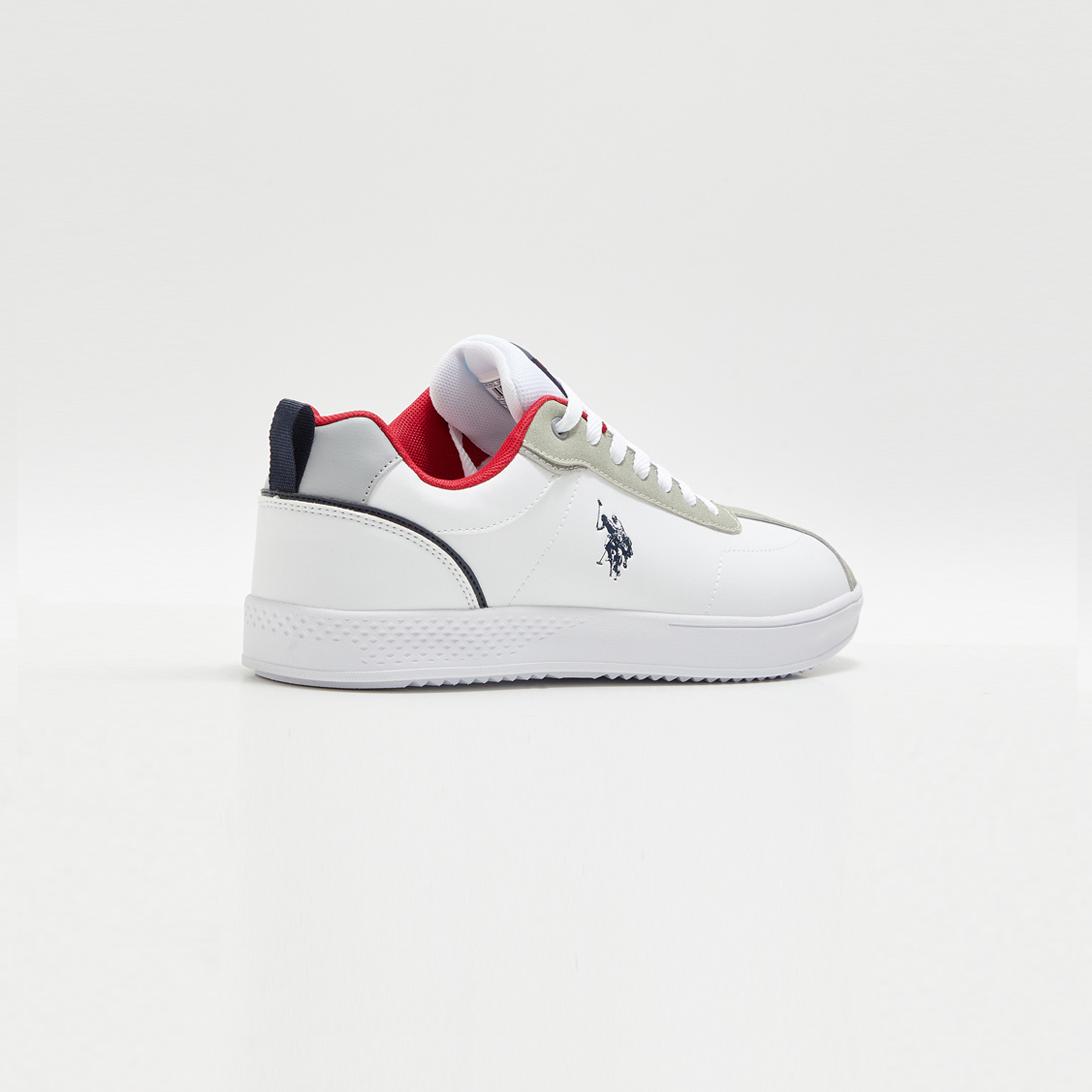 يو اس. بولو أسن حذاء رياضي منخفض بأربطة للرجال ابيض 3W BASEL 3PR WHITE | OE-men-shoes-sneakers-image-3