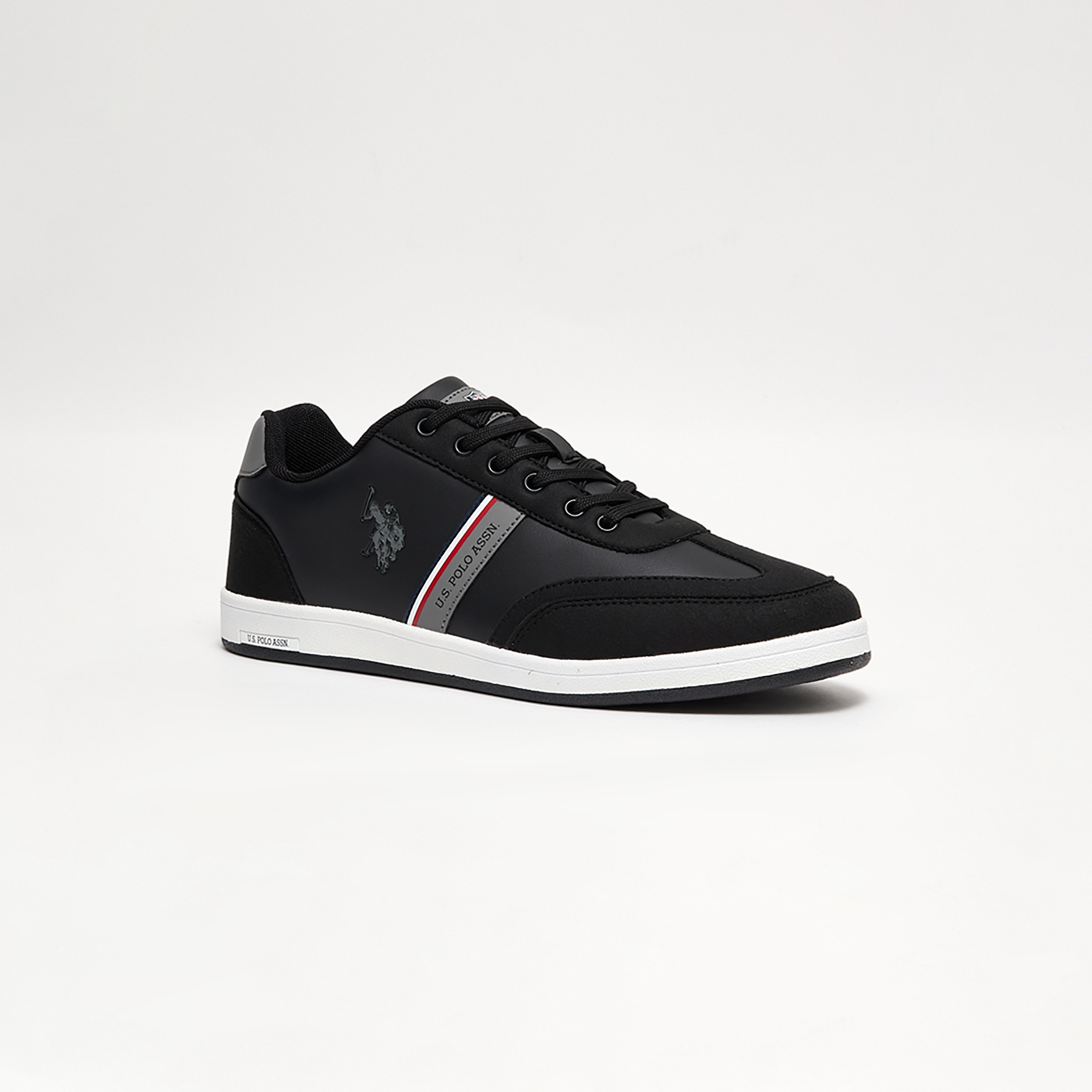 U.S. Polo Assn Men's Low Top Lace-Up Sneakers 3W KARES WT 3PR BLACK-men-shoes-sneakers-image-1