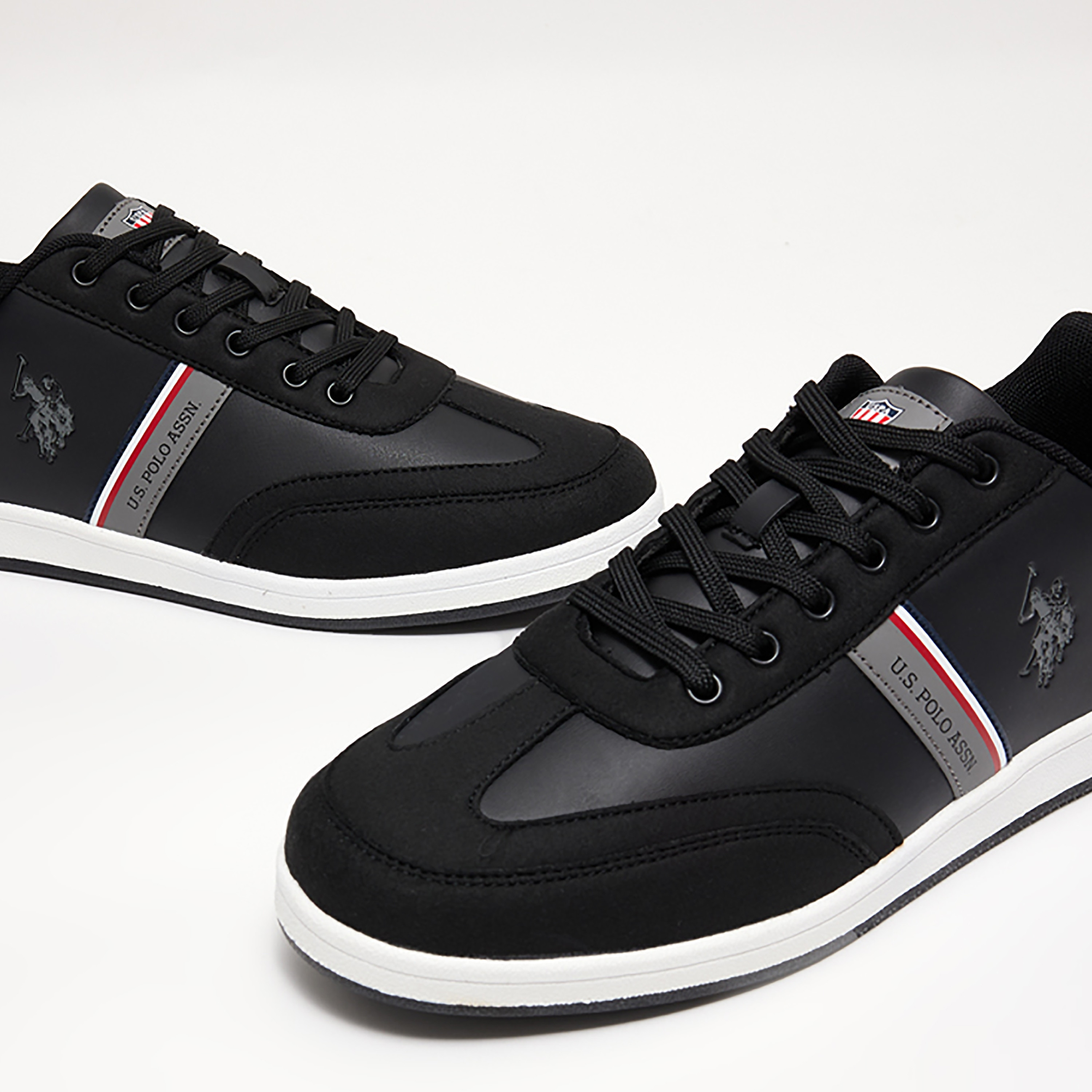 U.S. Polo Assn Men's Low Top Lace-Up Sneakers 3W KARES WT 3PR BLACK-men-shoes-sneakers-image-4