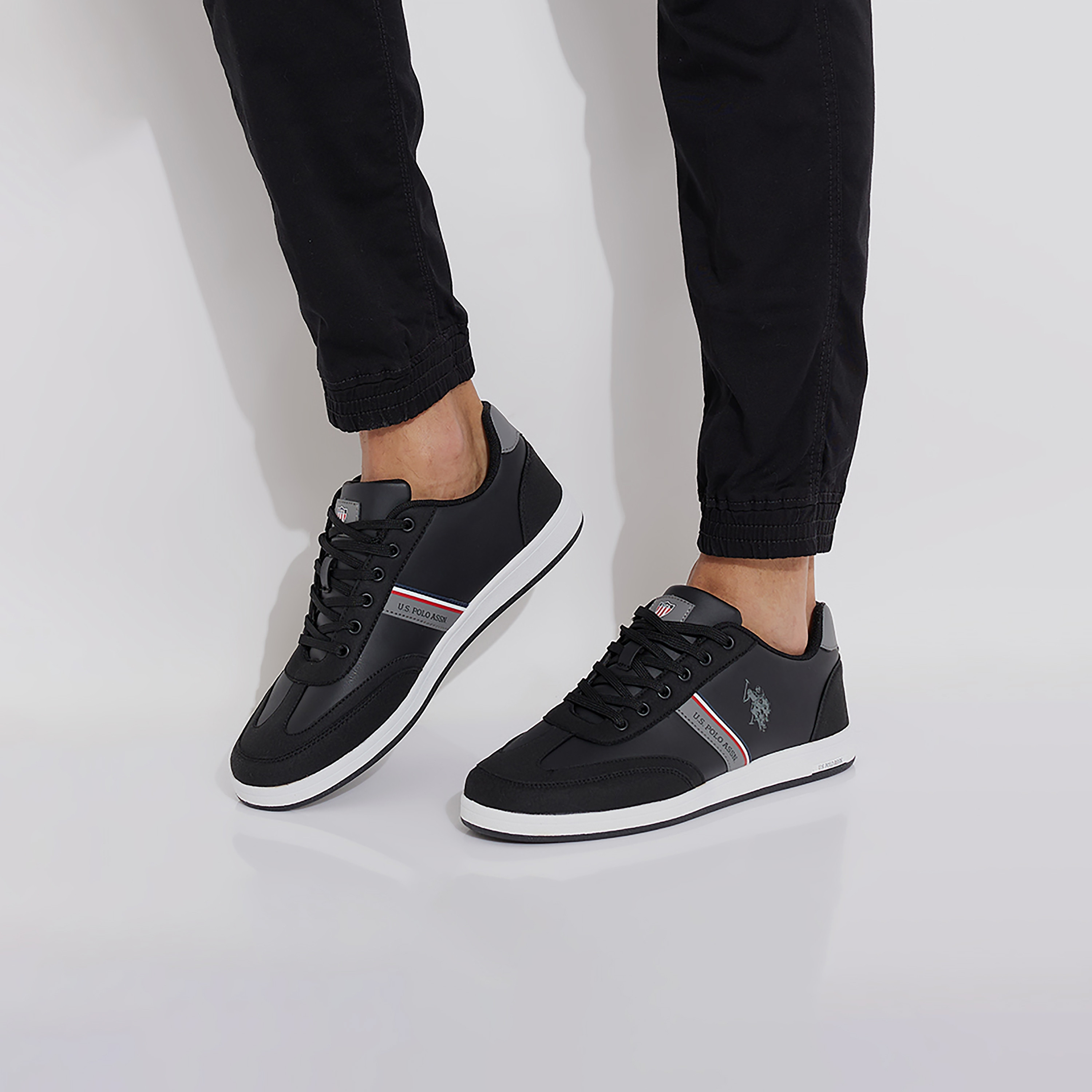U.S. Polo Assn Men's Low Top Lace-Up Sneakers 3W KARES WT 3PR BLACK-men-shoes-sneakers-image-5
