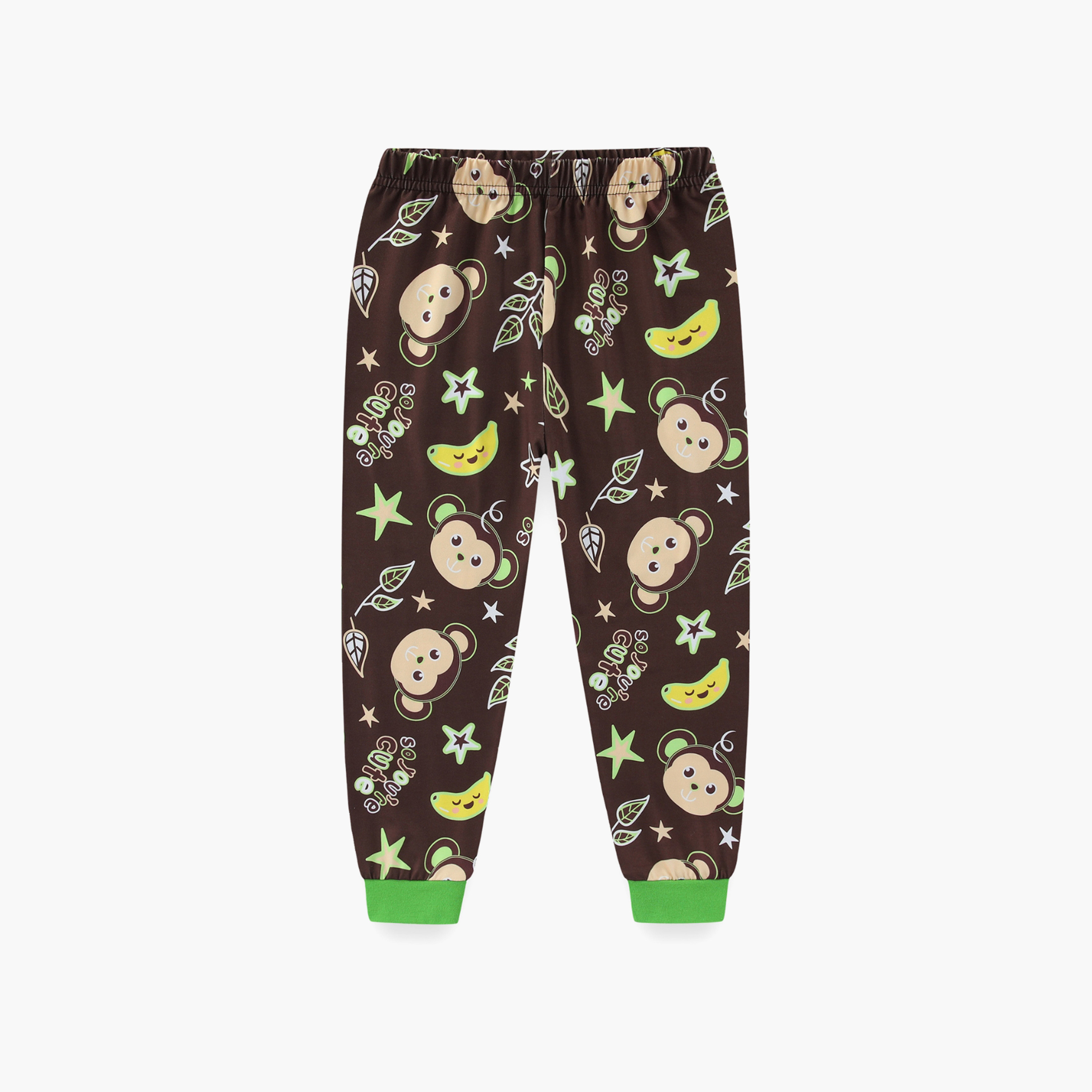 Babyqlo Cotton Monkey Printed Long Sleeves Glow T-Shirt & Pyjamas Set-baby-boys-clothing-nightwear-pyjamasets-image-6