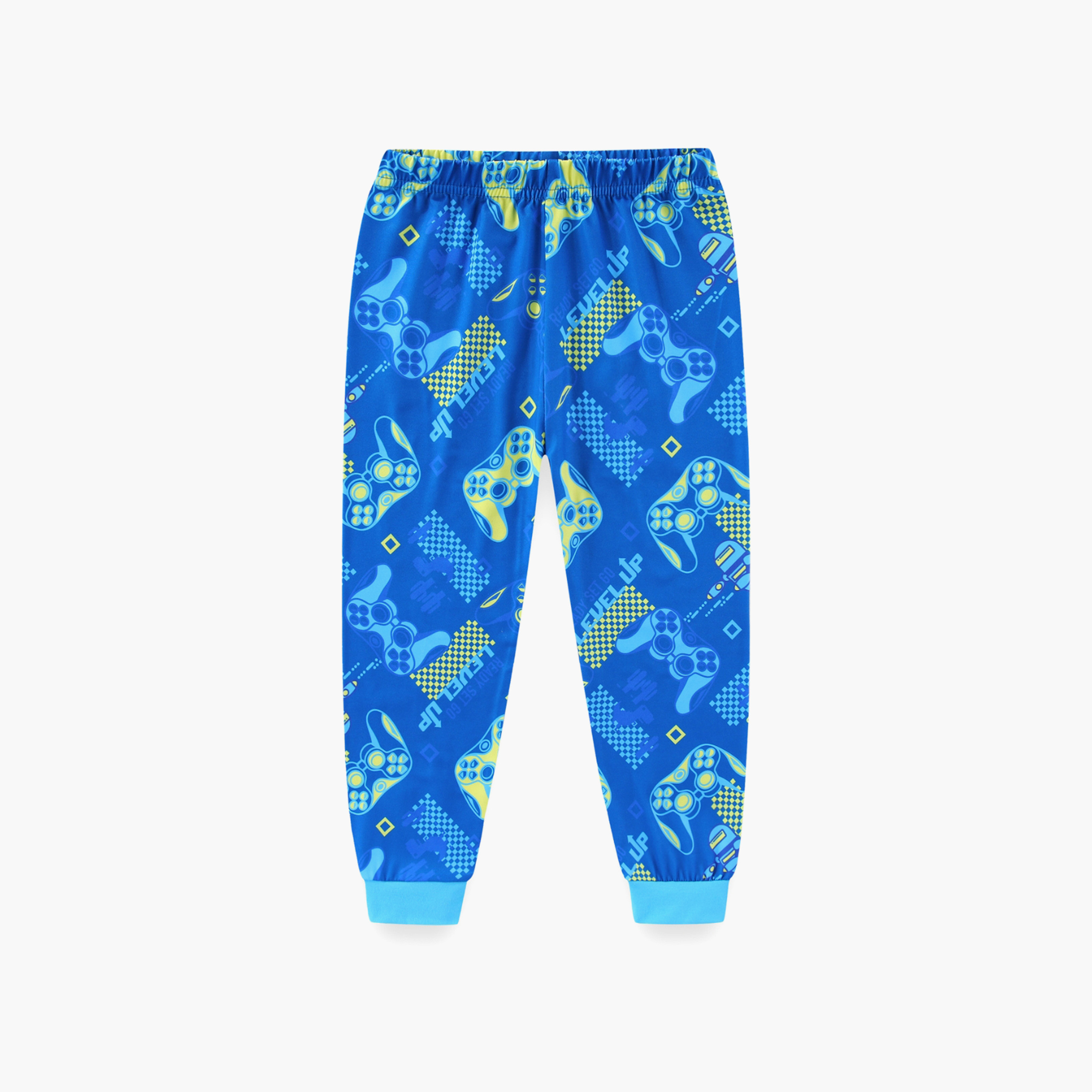 Babyqlo Cotton Gaming Console Bear Printed Long Sleeves Glow T-Shirt & Pyjamas Set-baby-boys-clothing-nightwear-pyjamasets-image-6