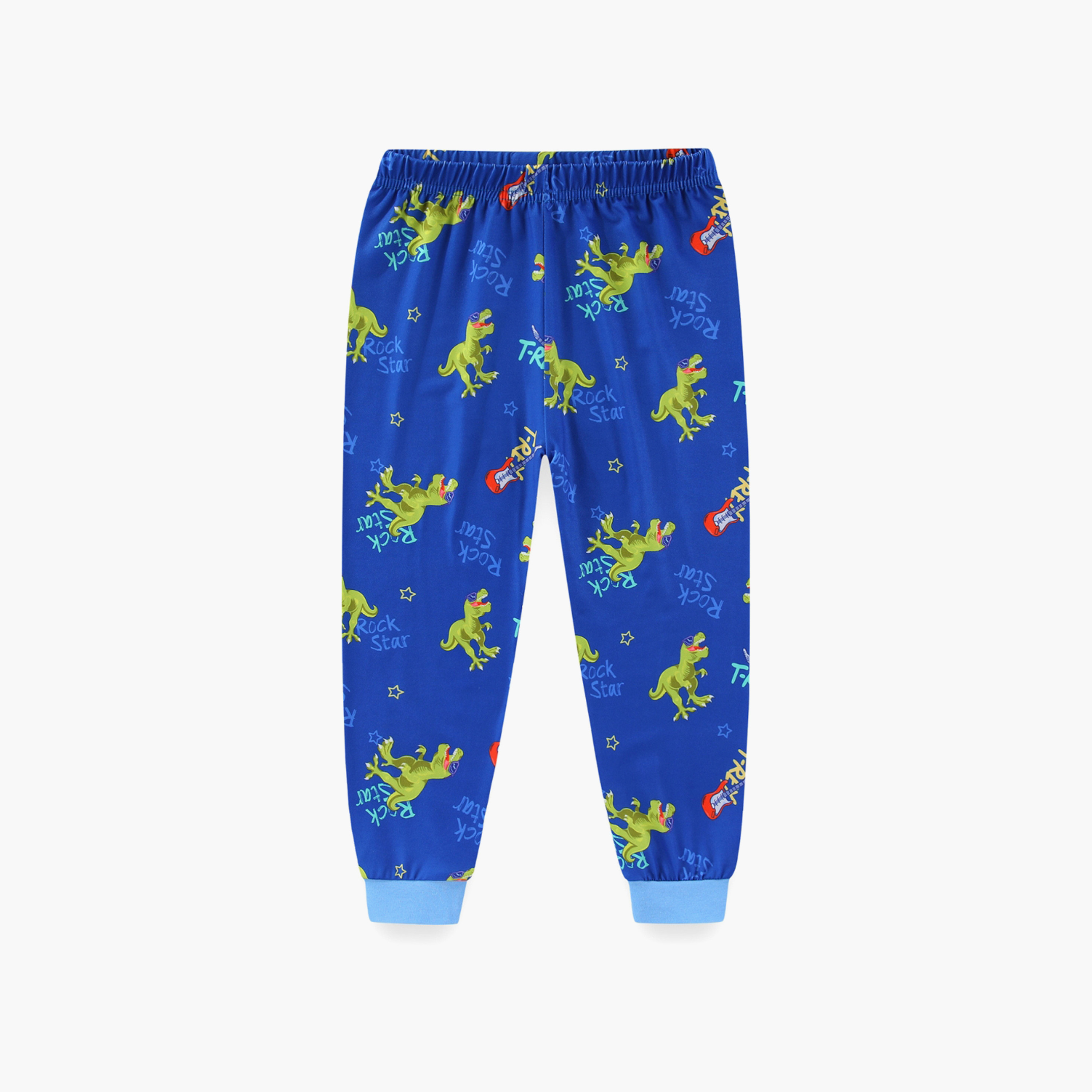 Babyqlo Cotton Rock Star Dino Printed Long Sleeves Glow T-Shirt & Pyjamas Set-baby-boys-clothing-nightwear-pyjamasets-image-6