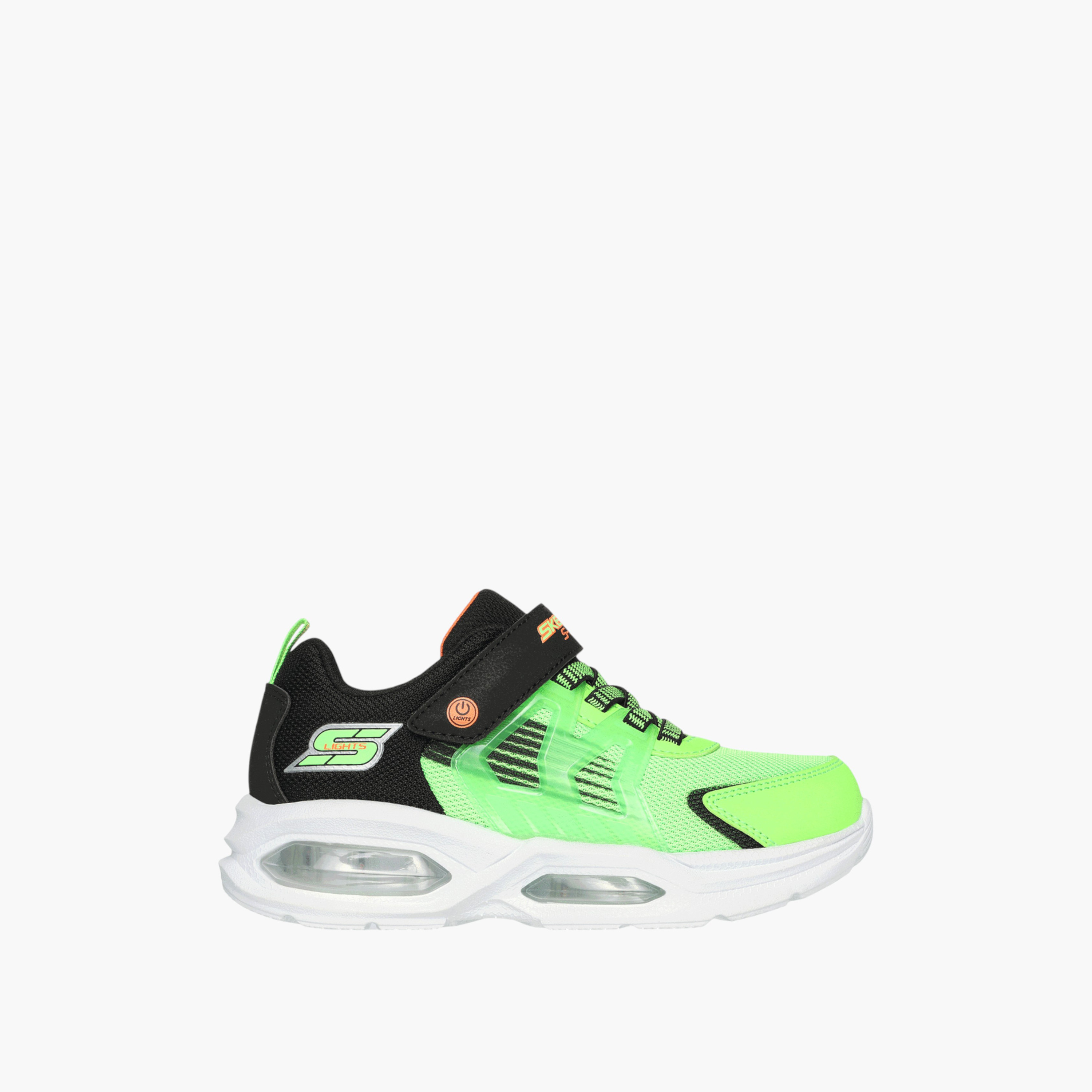 Skechers Boys Logo Detail Light Up Hook & Loop Ankle Sneakers Lightweight Shoes-sports-boys-shoes-image-2