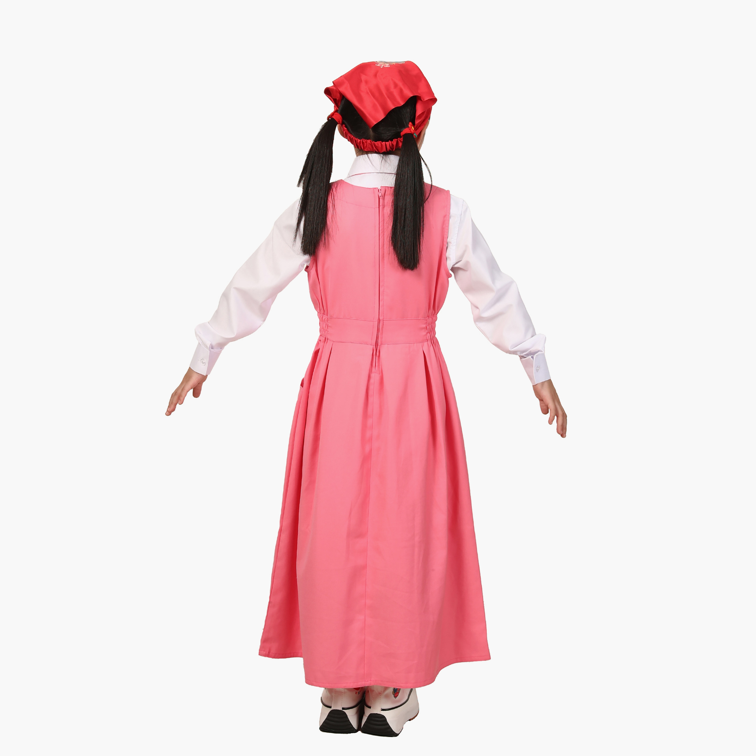 فستان مُوحد للمرحلة الابتدائية بدون أكمام مع ربطة عنق من ماي سكول - وردي-girls-clothing-schoolwear-dresses-image-4
