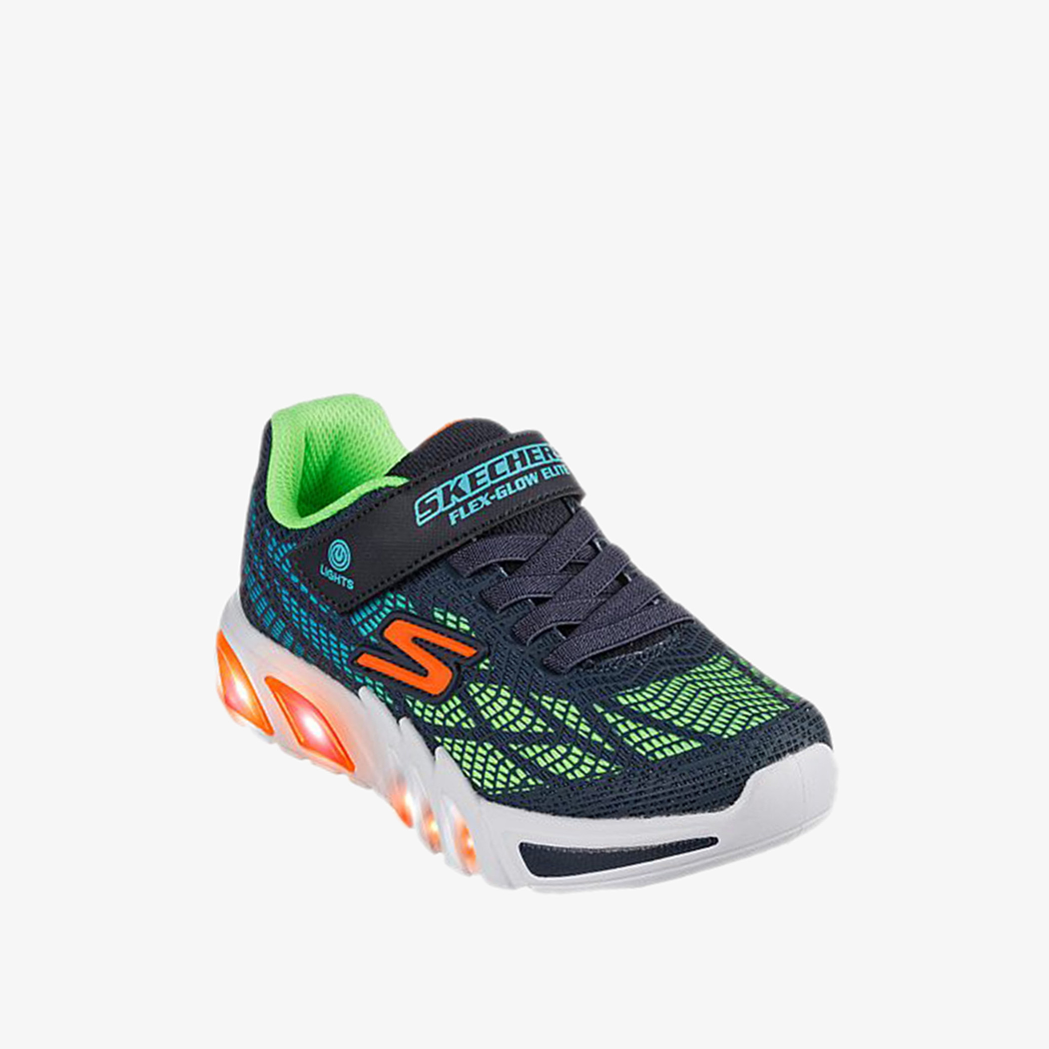 Skechers Boys' Light-Up Sneakers with Hook and Loop Closure - FLEX GLOW ELITE-sports-boys-shoes-image-3