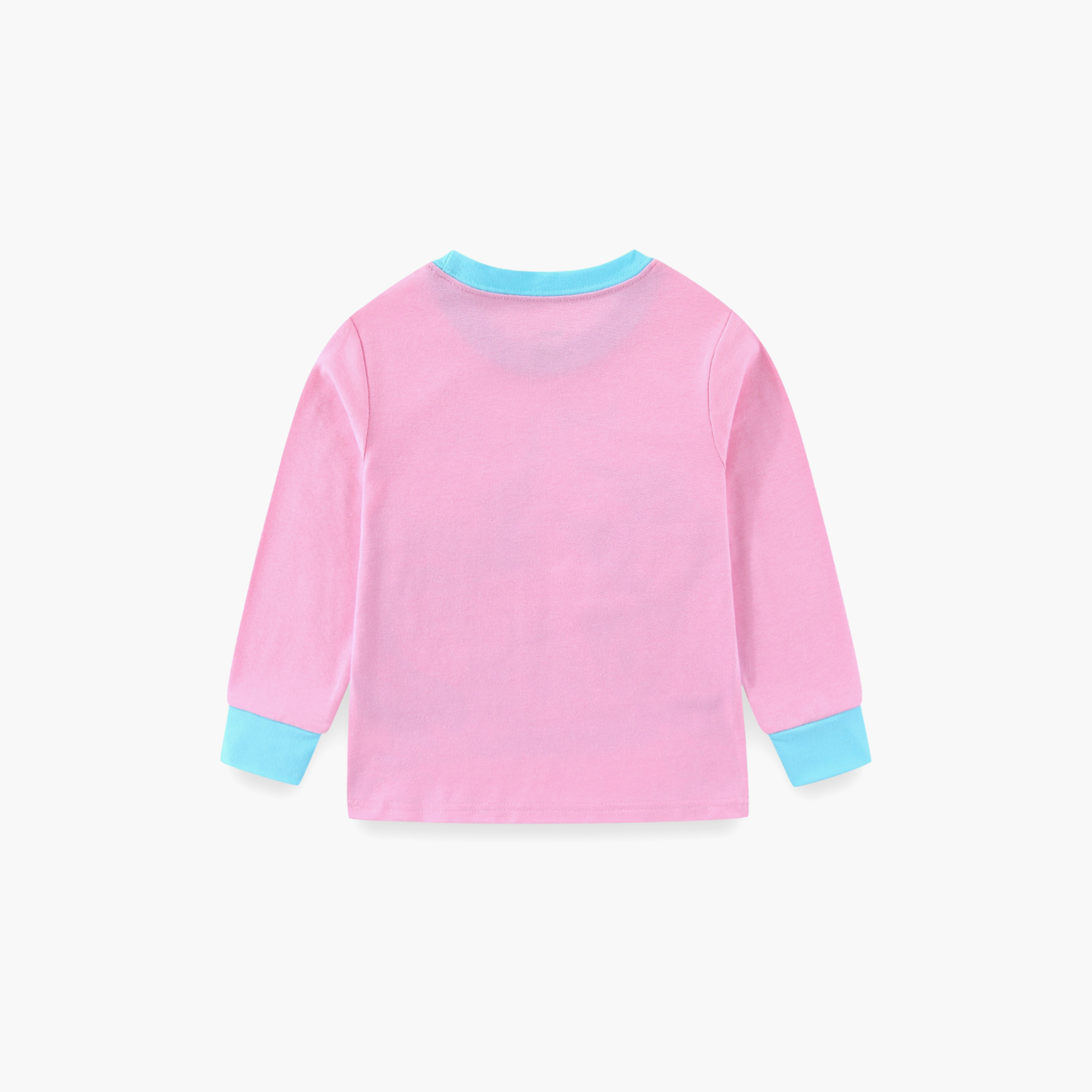 Babyqlo Cotton Magical Unicorn Printed Long Sleeves Glow T-Shirt & Pyjamas Set-baby-girls-clothing-nightwear-pyjamasets-image-5
