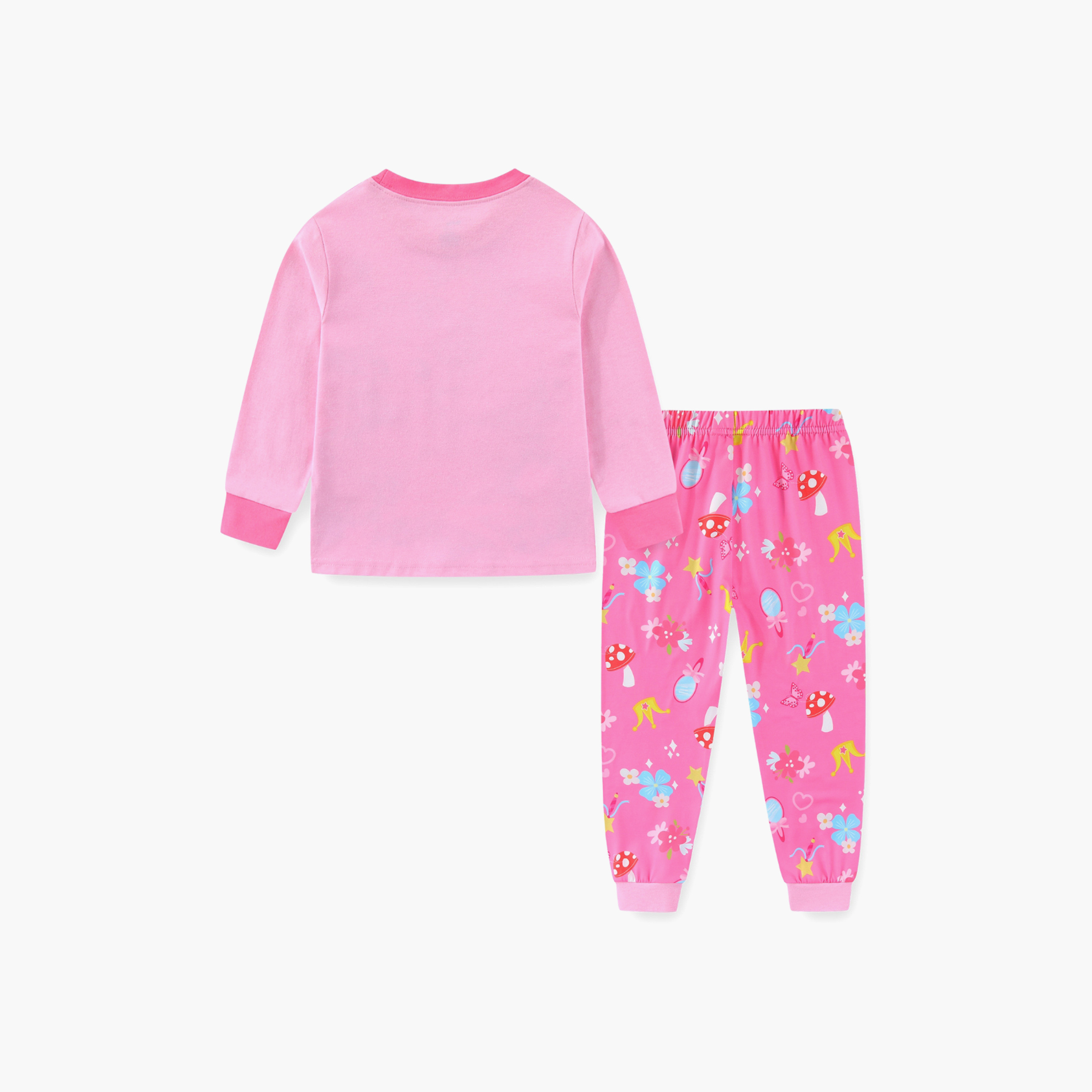 Babyqlo Cotton Fairy Magic Printed Long Sleeves Glow T-Shirt & Pyjamas Set-baby-girls-clothing-nightwear-pyjamasets-image-3