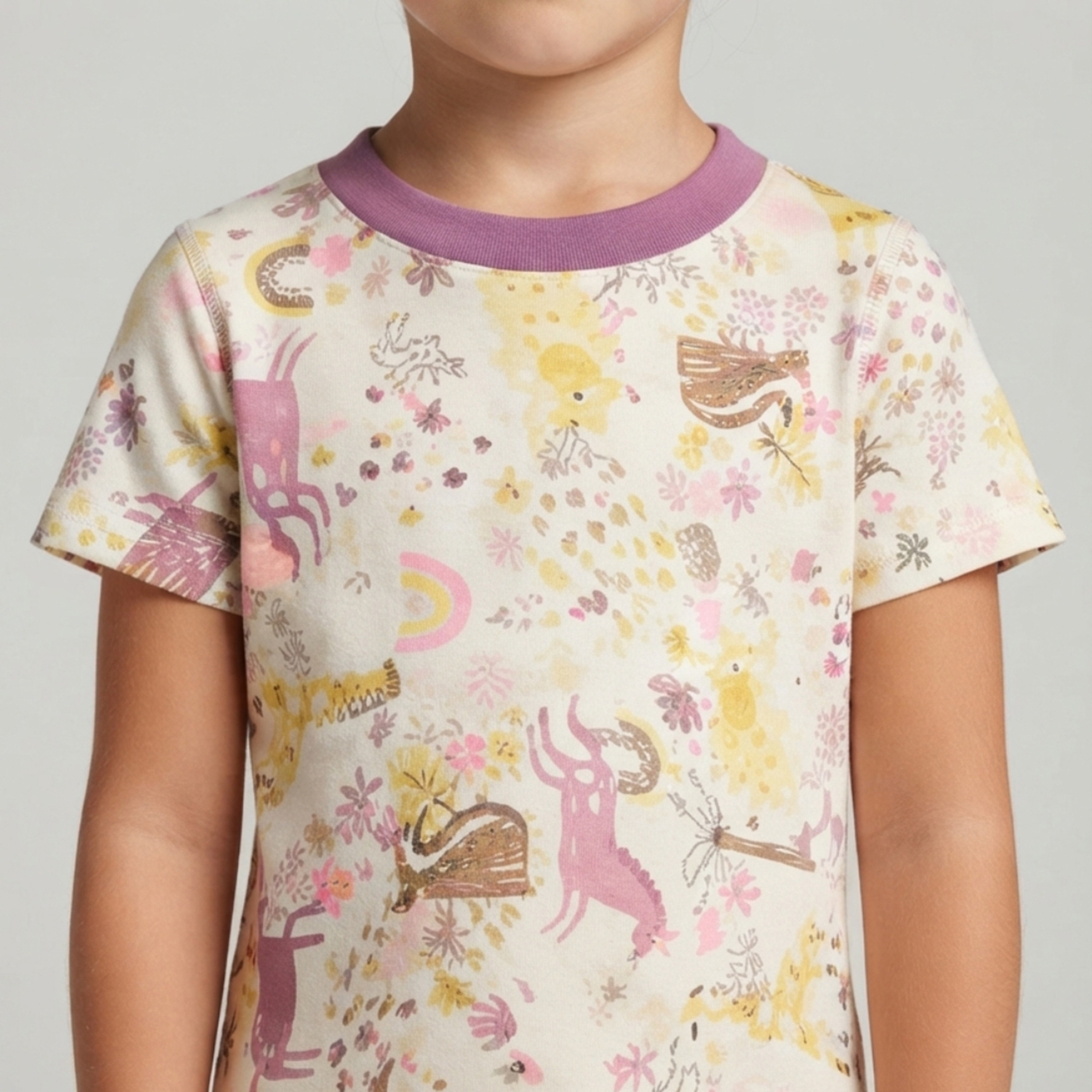طقم تيشرت بأكمام قصيرة وبنطال بيجامة بطبعة وحيد القرن من بيبي كلو-baby-girls-clothing-setsandcoords-image-5