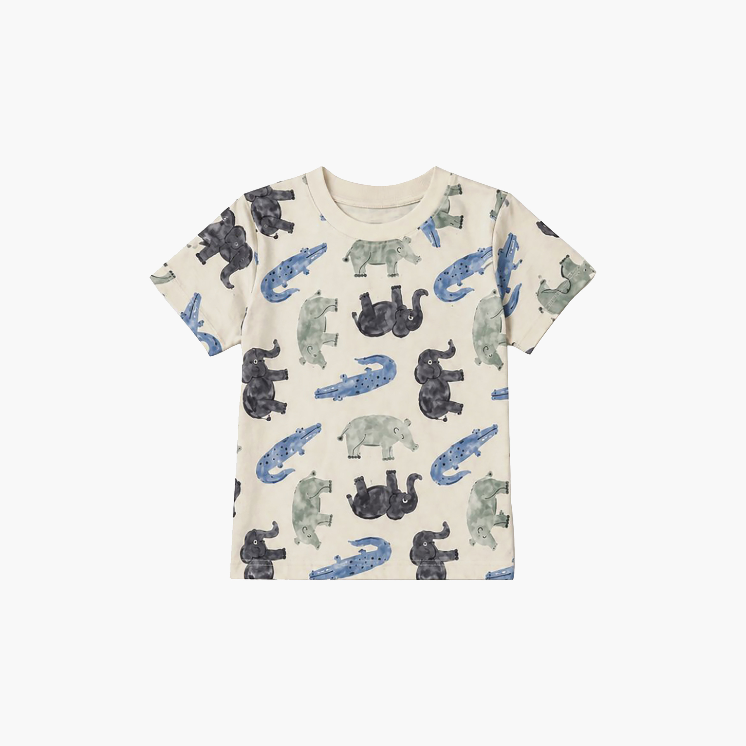 طقم تيشرت بأكمام قصيرة وبنطال بيجامة بطبعة حيوانات السفاري من بيبي كلو-boys-clothing-setsandcoords-image-7