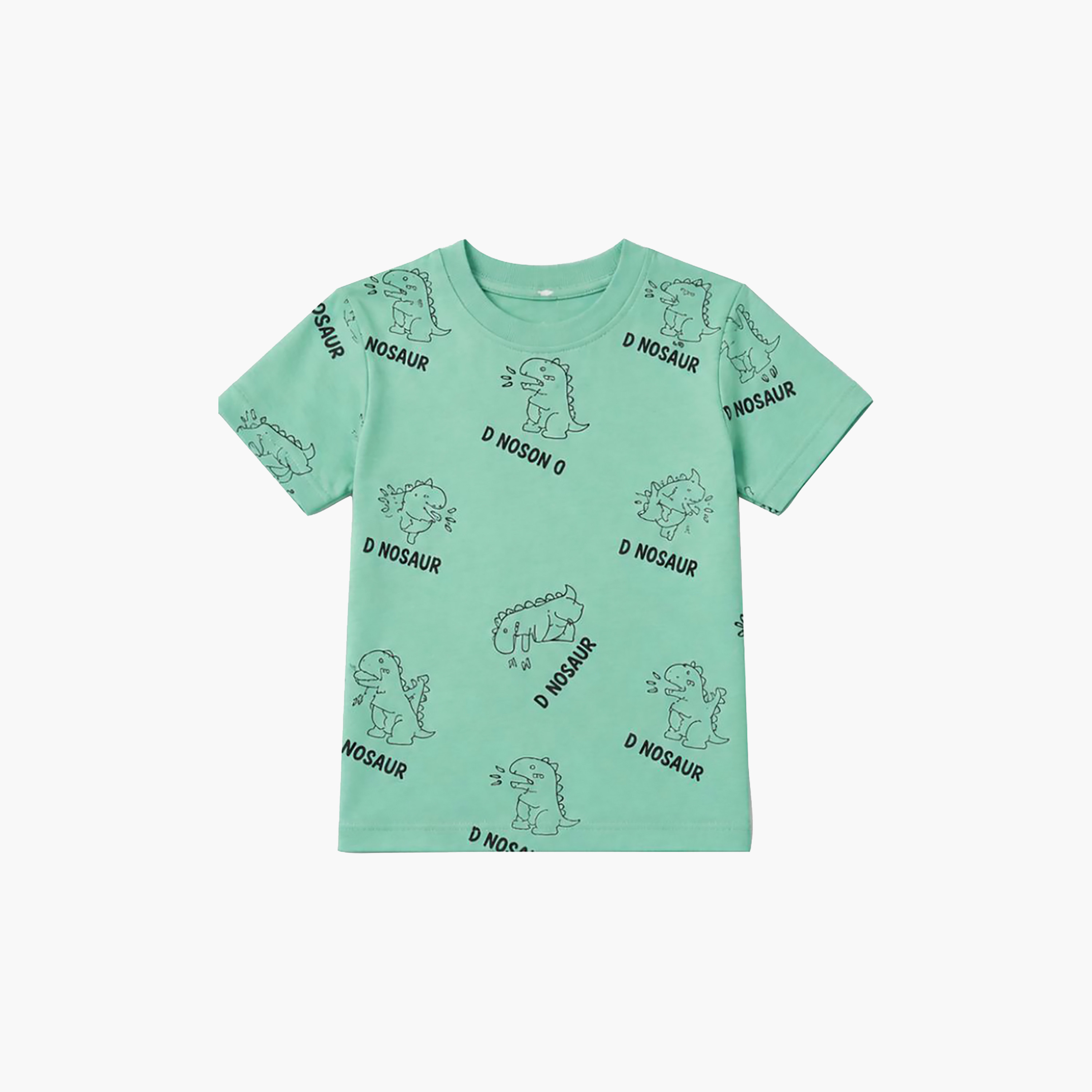 طقم تيشرت بأكمام قصيرة وبنطال بيجامة بطبعة ديناصور من بيبي كلو-boys-clothing-setsandcoords-image-7