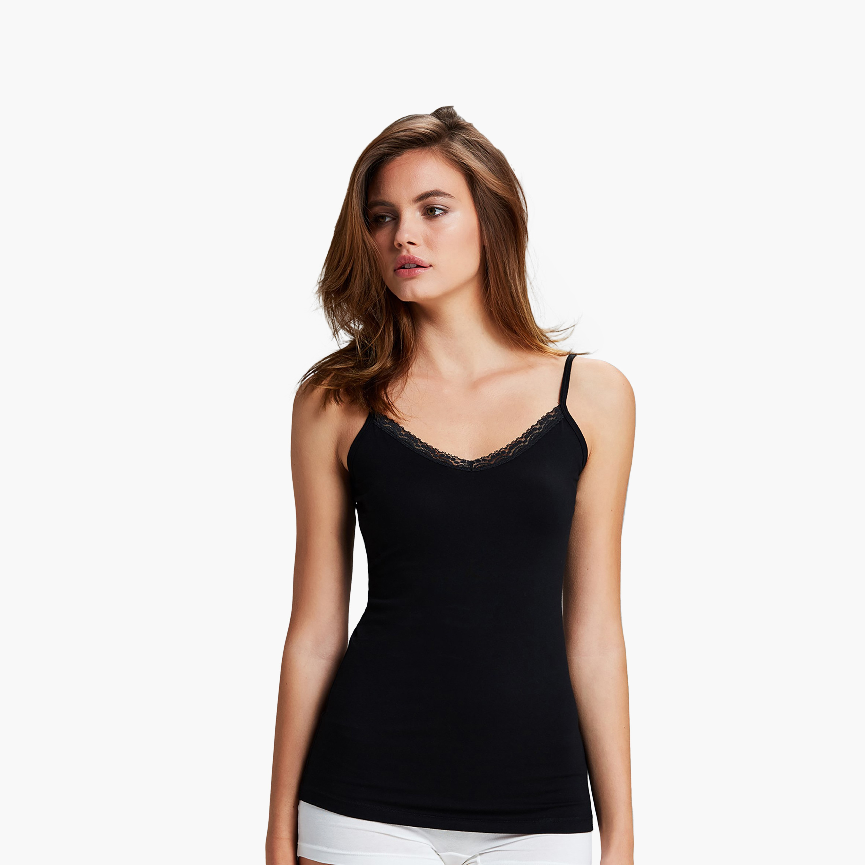 قميص داخلي نسائي بدون أكمام بتفاصيل دانتيل وحمالات كتف من بيني موود-women-clothing-lingerie-camisoles-image-1