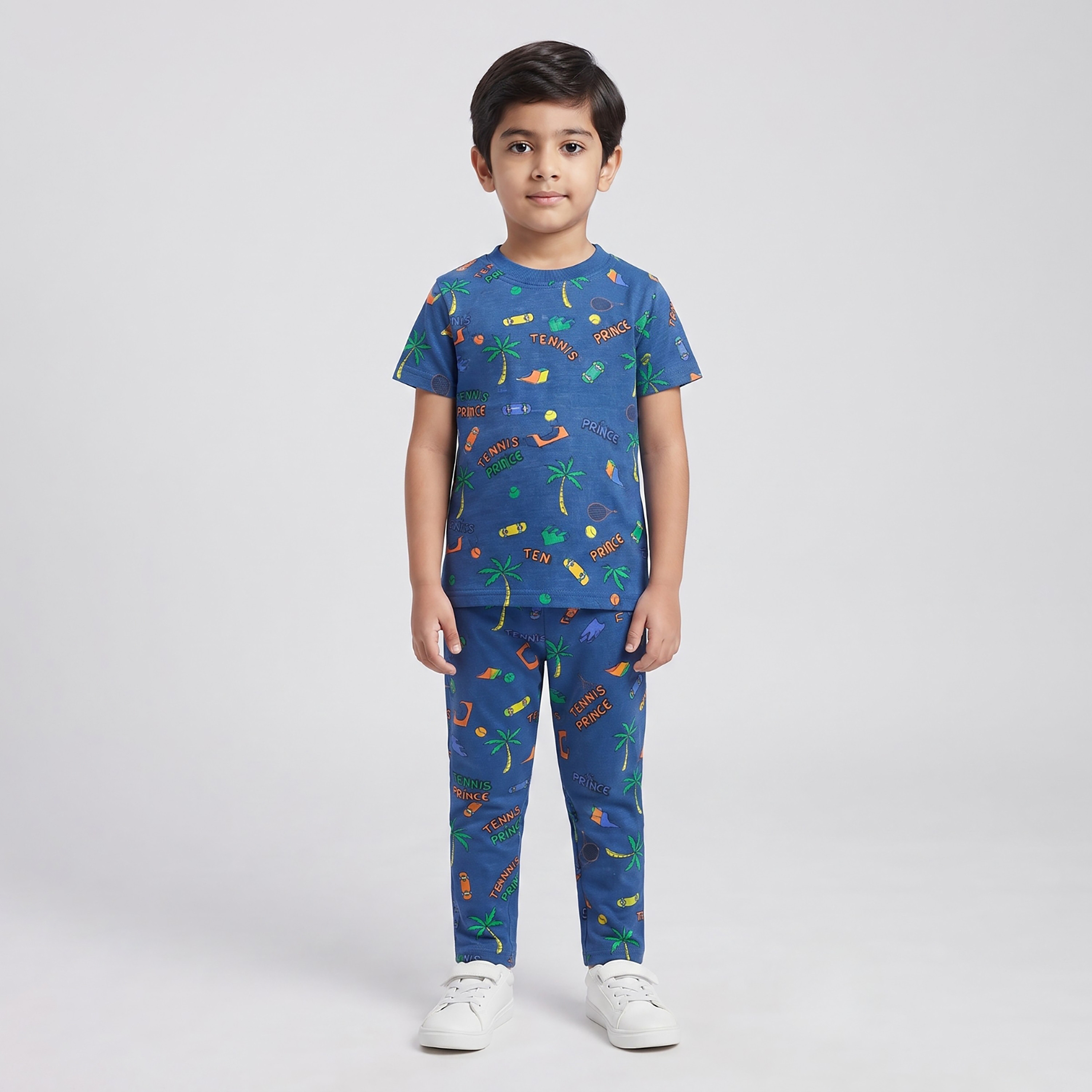 طقم تيشرت بأكمام قصيرة وبنطال بيجامة بتصميم رياضة النجوم من بيبي كلو-boys-clothing-setsandcoords-image-1
