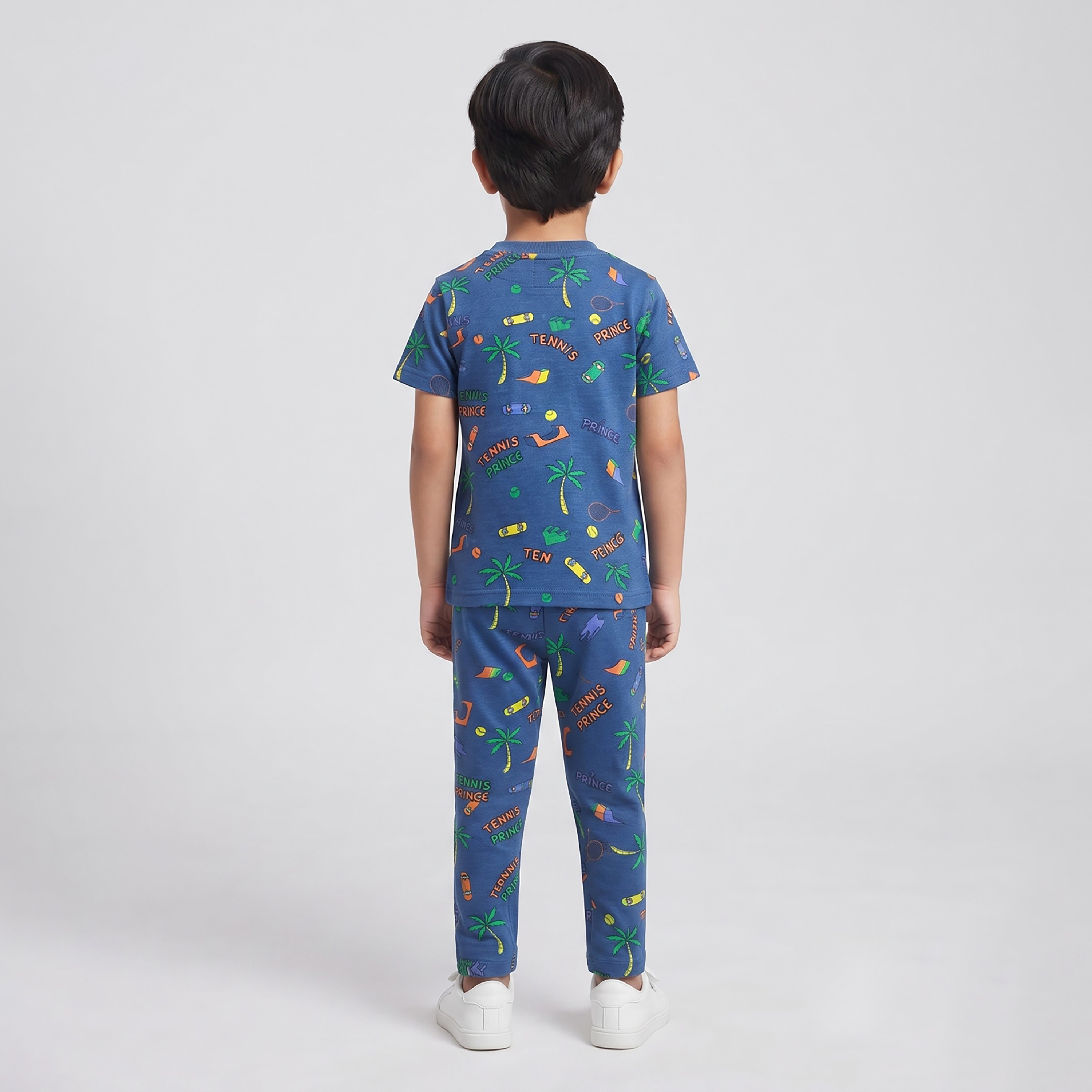 طقم تيشرت بأكمام قصيرة وبنطال بيجامة بتصميم رياضة النجوم من بيبي كلو-boys-clothing-setsandcoords-image-2
