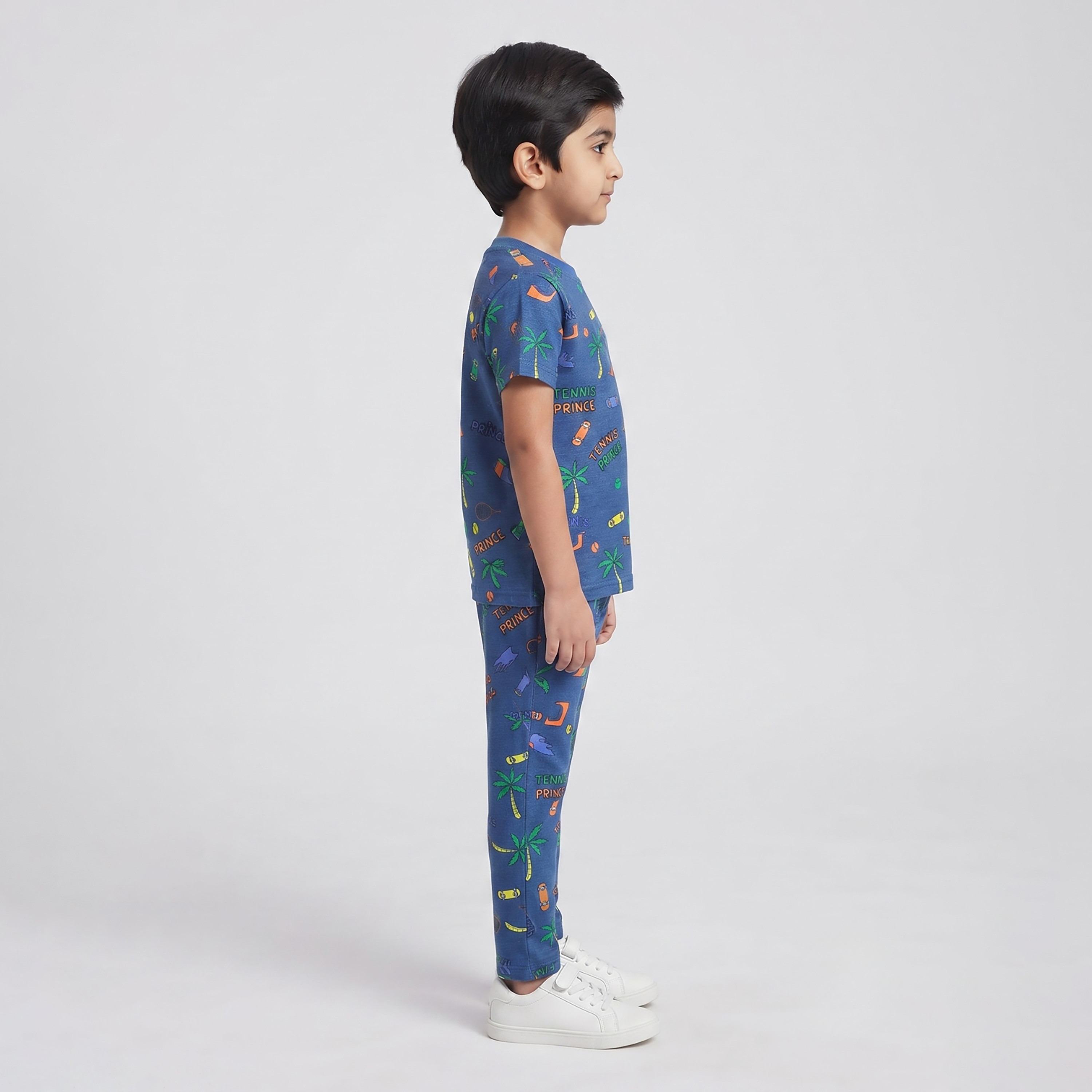 طقم تيشرت بأكمام قصيرة وبنطال بيجامة بتصميم رياضة النجوم من بيبي كلو-boys-clothing-setsandcoords-image-3