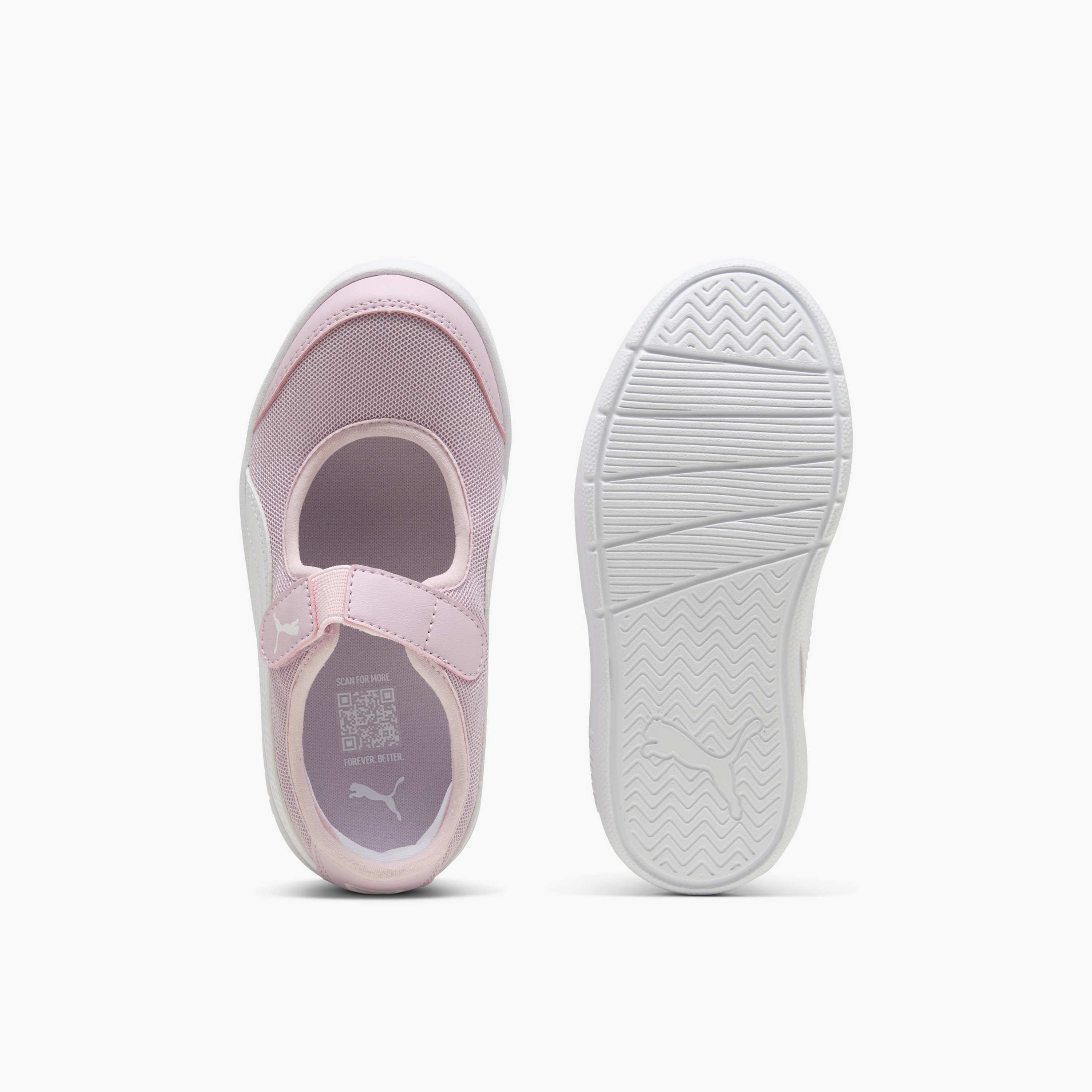Puma Girls Courtflex v3 Lina V Hook & Loop Ankle Sneakers-sports-girls-shoes-image-3