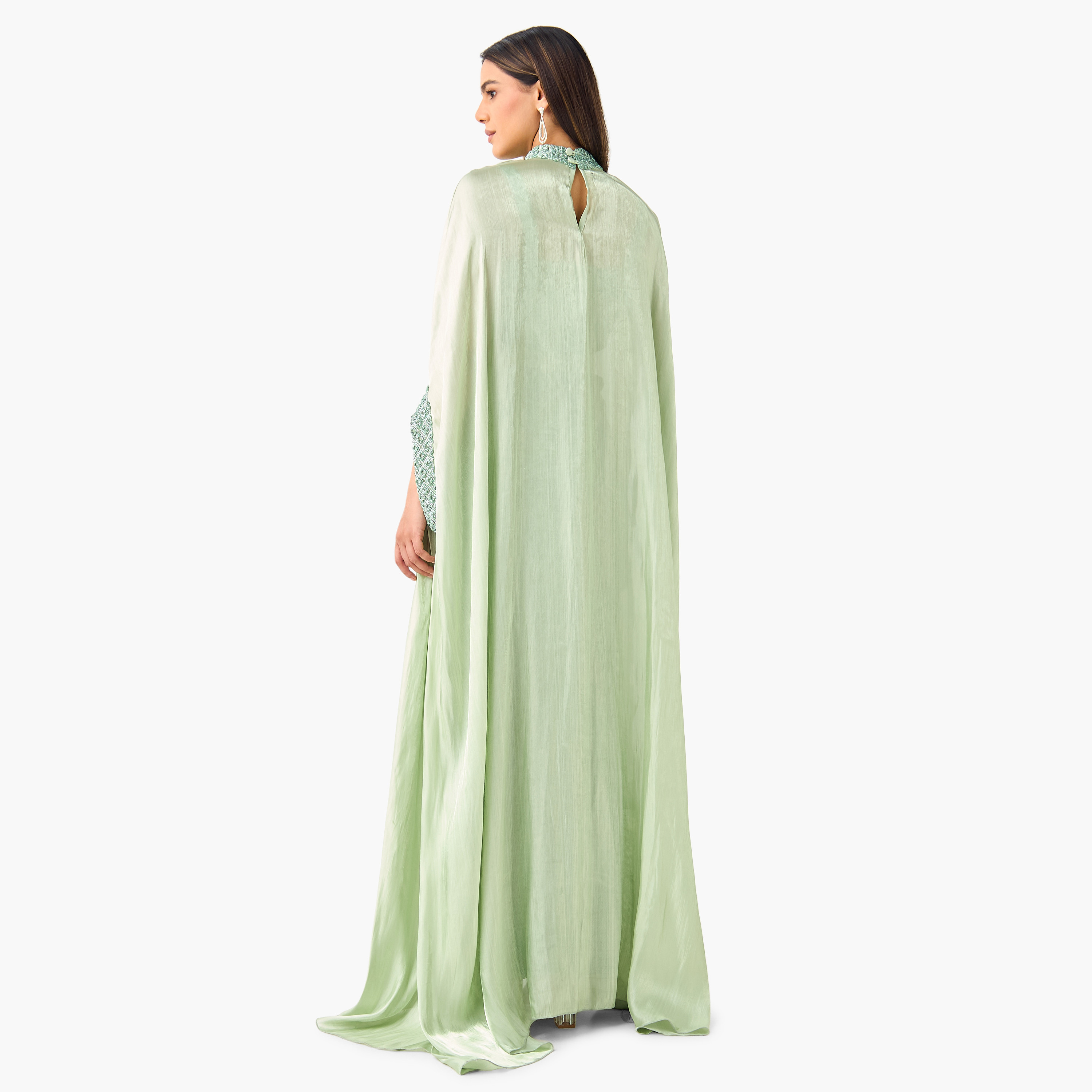 فستان بارز الملمس دون أكمام مع رداء من جولدن آبل-women-clothing-dresses-image-9