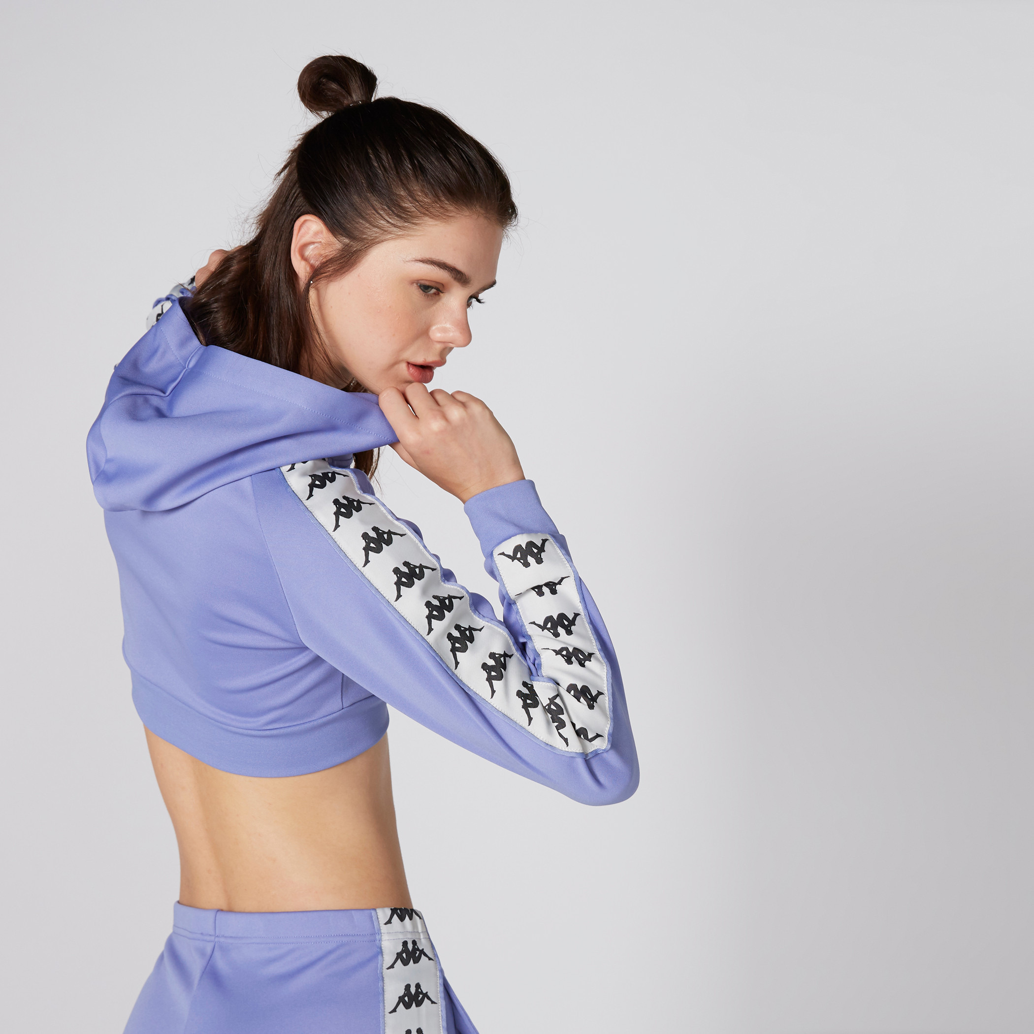 Buy Women s Kappa Printed Long Sleeves Crop Jacket with Zip Closure and Hood Online Centrepoint KSA