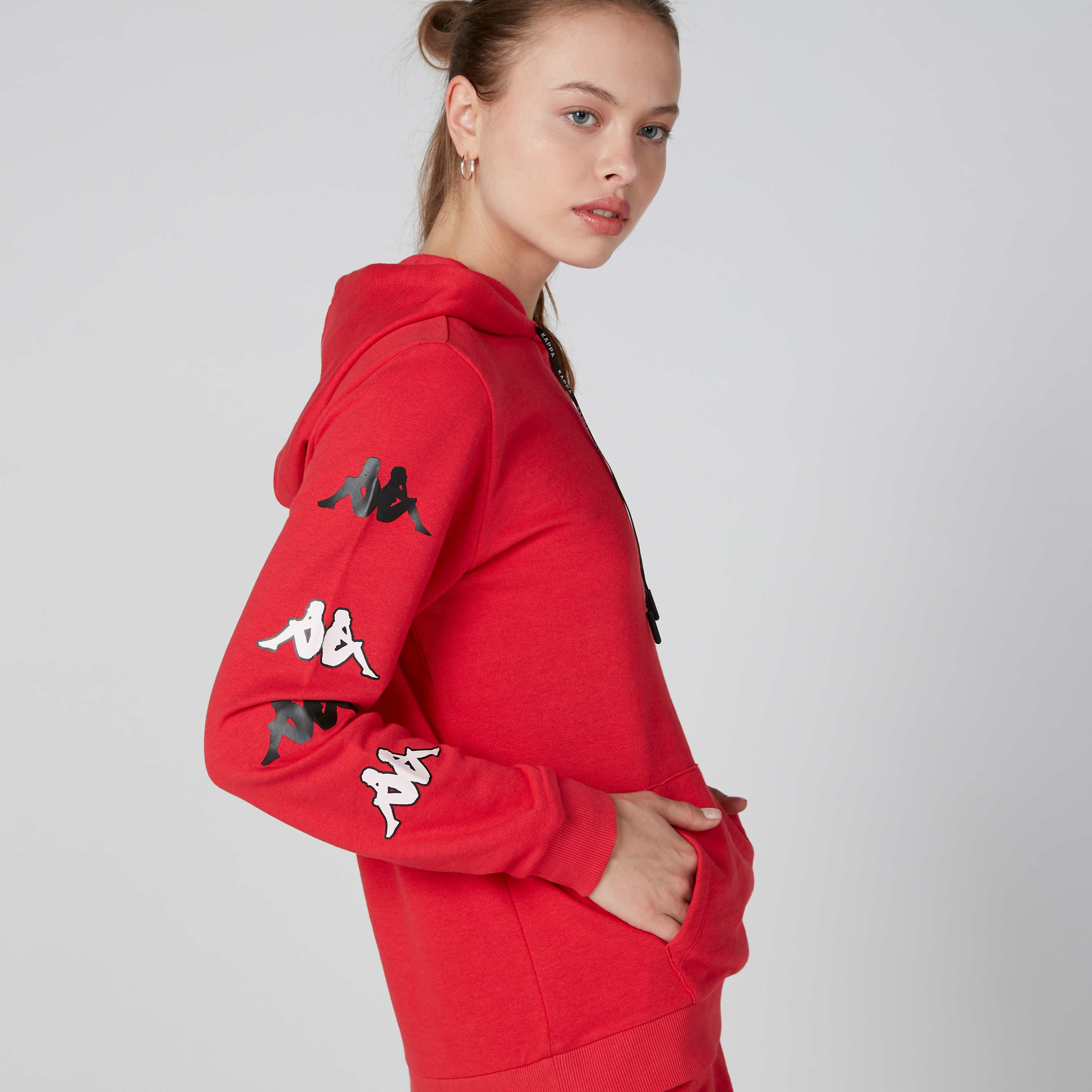 Buy Kappa Printed Hoodie with Pocket Detail Splash UAE