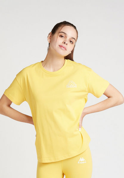 Kappa Solid T-shirt with Round Neck and Short Sleeves