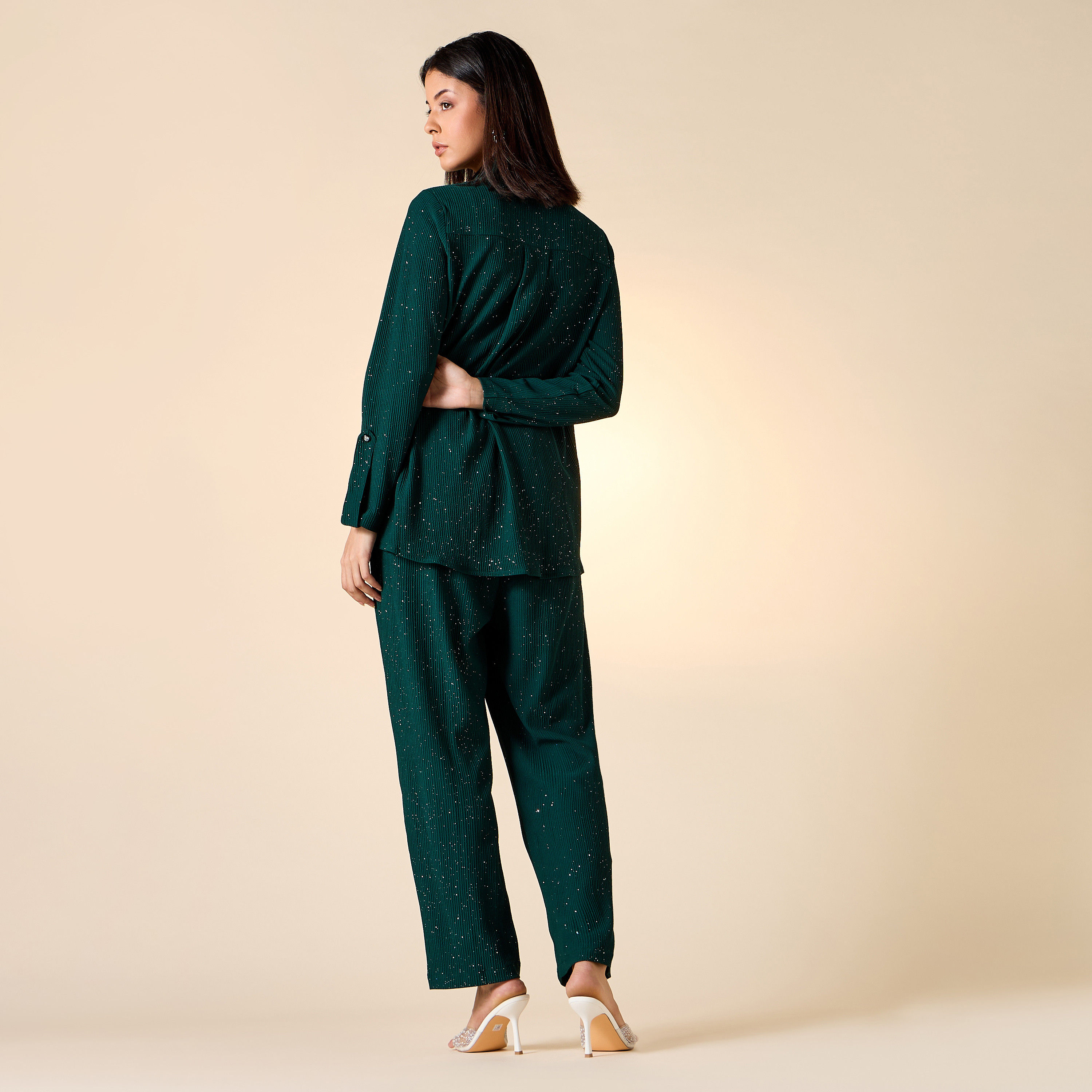 Golden Apple Textured Long Sleeve Shirt and Pants Set-women-clothing-coordsets-image-10