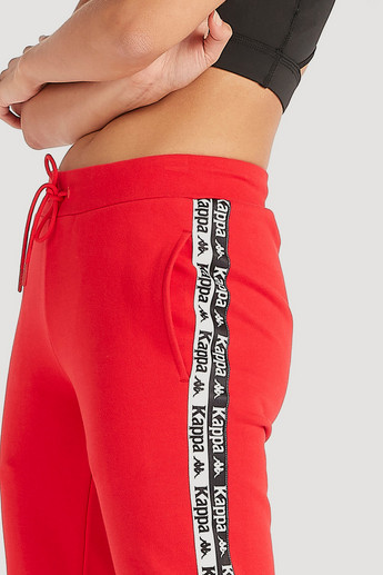 Sustainable Kappa Plain Jog Pants with Logo Tape Detail