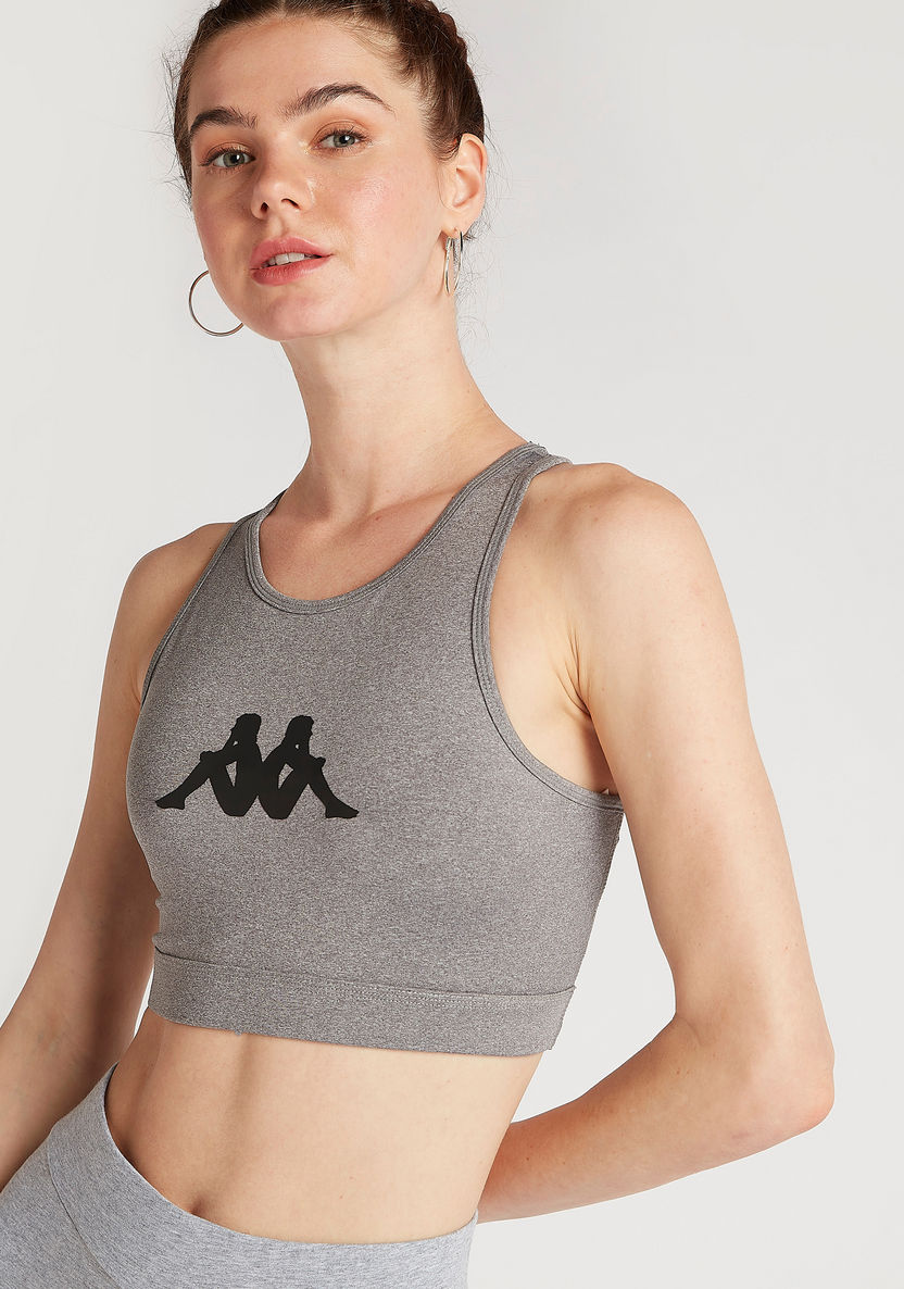 Kappa Logo Printed High Support Sports Bra with Racerback-Bras-image-0