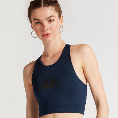 Kappa Logo Printed High Support Sports Bra with Racerback