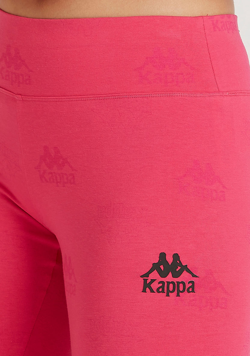 Kappa Printed Leggings with Elasticated Waistband-Bottoms-image-2