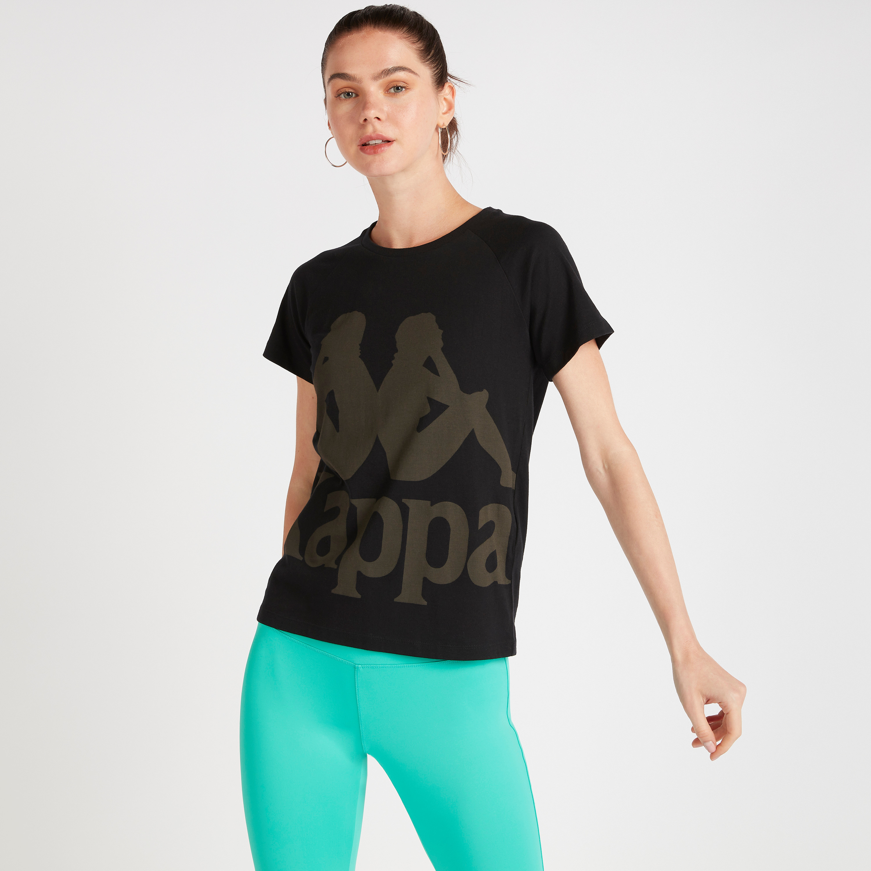 تيشيرت بياقة ضيّقة وأكمام قصيرة وطبعات من كابا-sports-women-clothing-tshirtsandvests-image-1