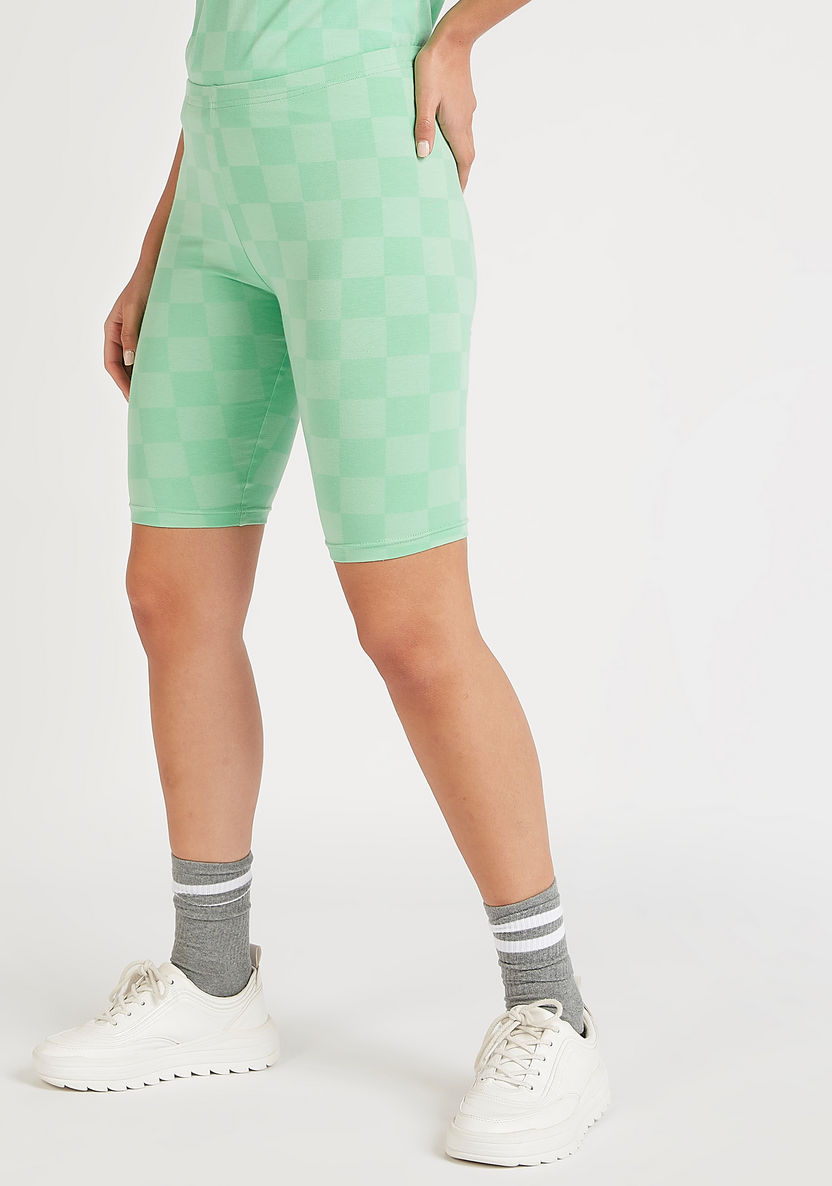 Kappa Checked Shorts with Elasticated Waistband-Bottoms-image-4