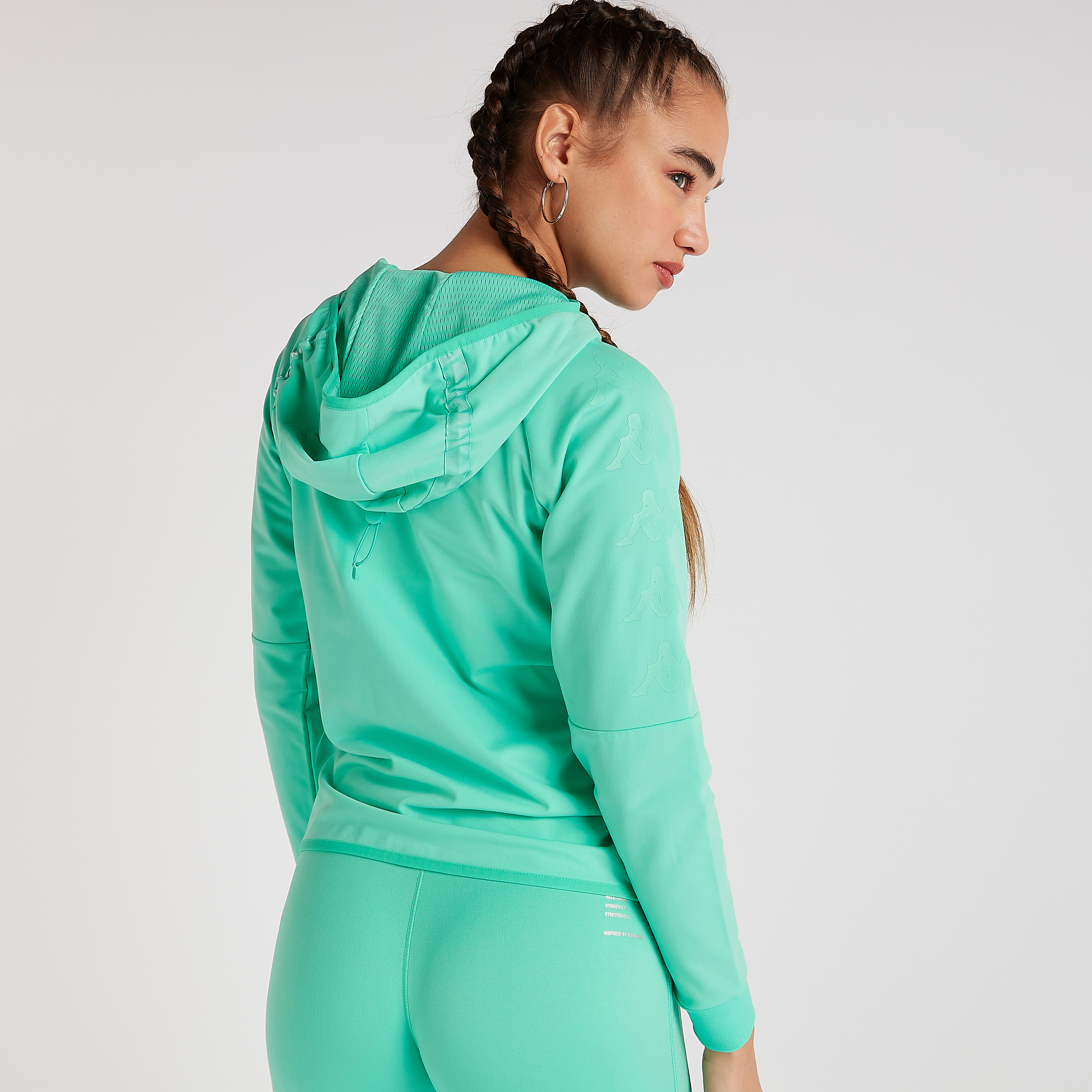 Kappa Solid Hooded Jacket with Zip Closure and Pocket-sports-women-clothing-hoodiesandsweatshirts-image-4